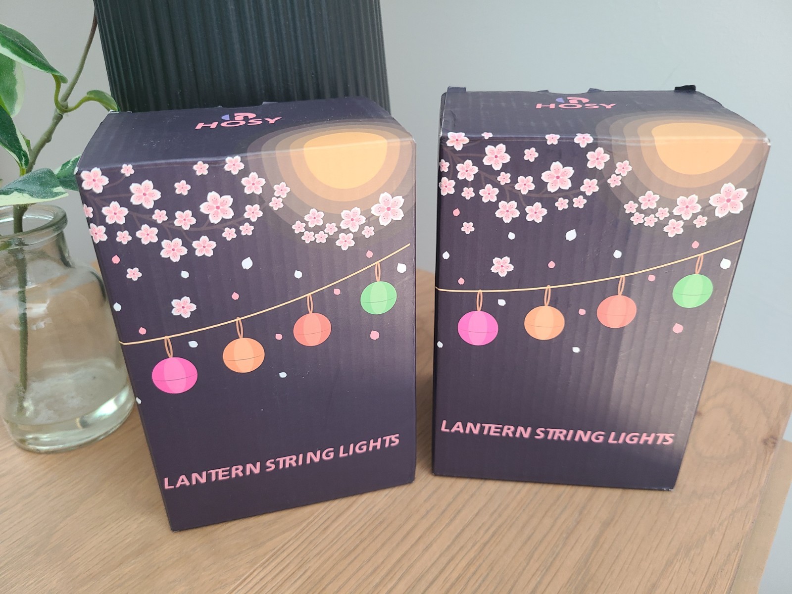 Lot Of 2 HOSY Lantern String Lights Plum Blossom 11ft Indoor Outdoor Patio NIB