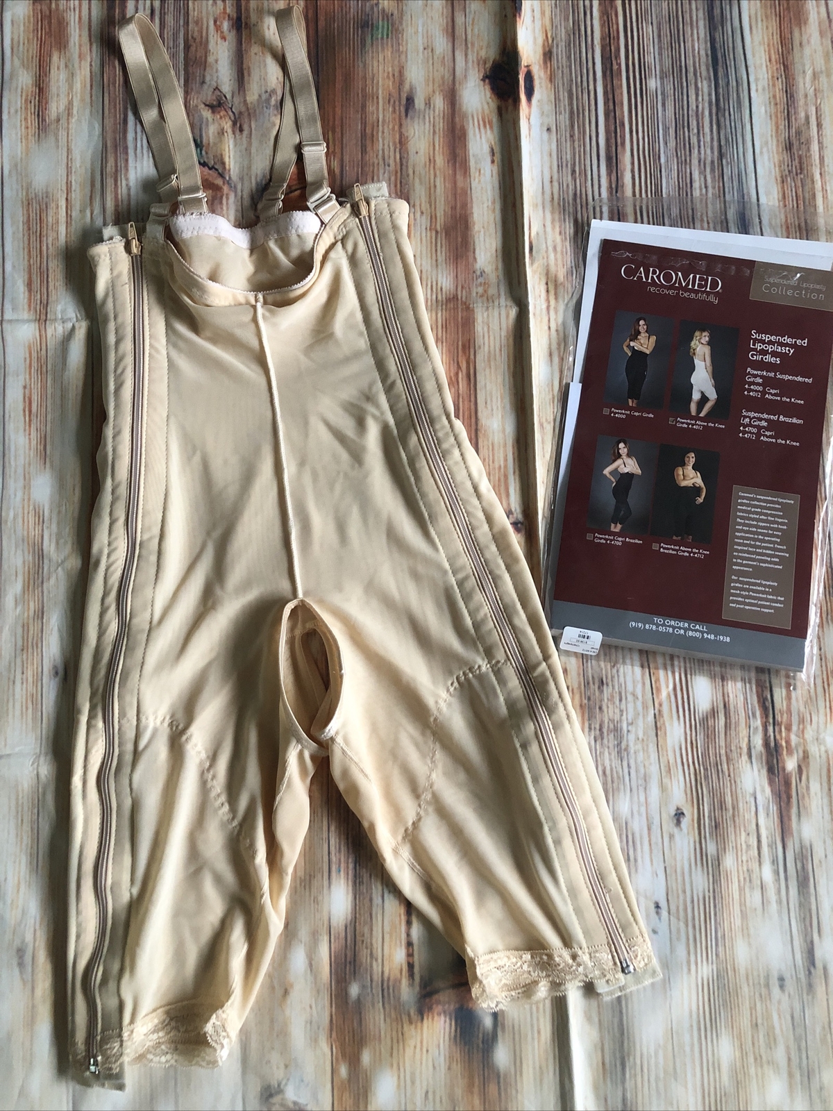 Caromed Powerknit Above The Knee Girdle Suspendered Lipoplasty 4-4012 Size Small