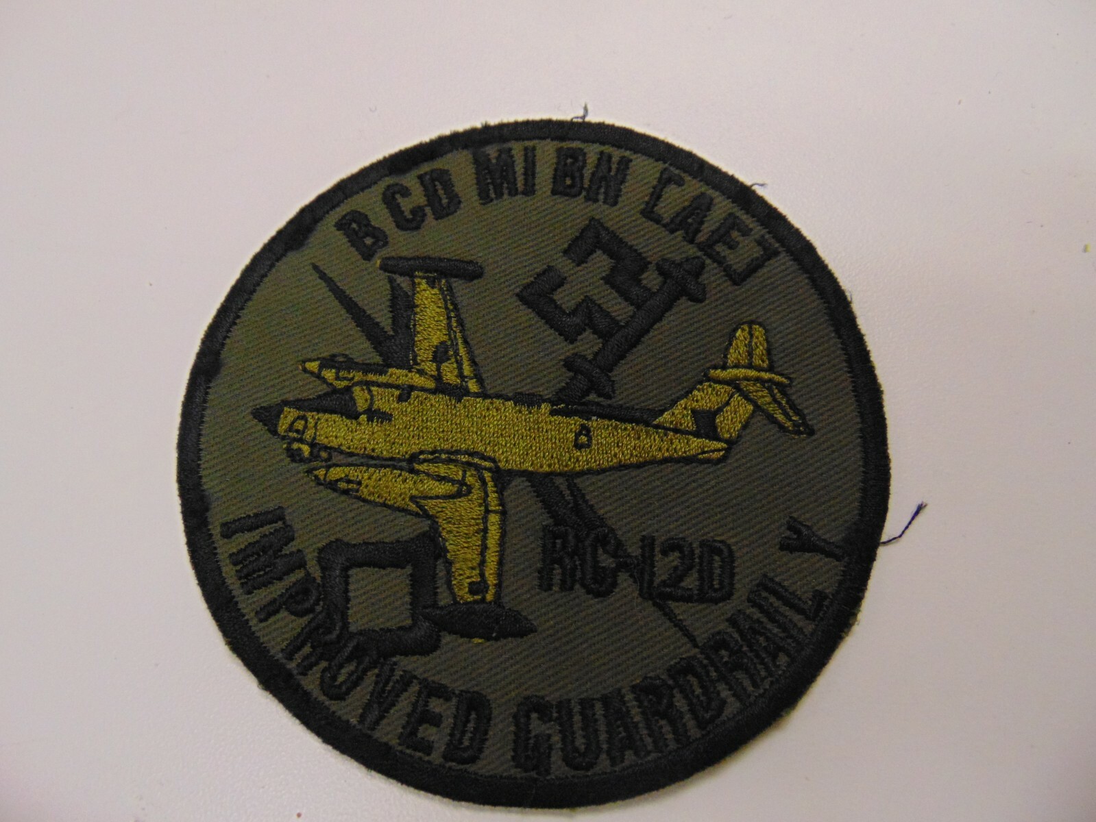 MILITARY PATCH SEW ON B CO MI BN AE RC-12D IMPROVED GUARDRAIL