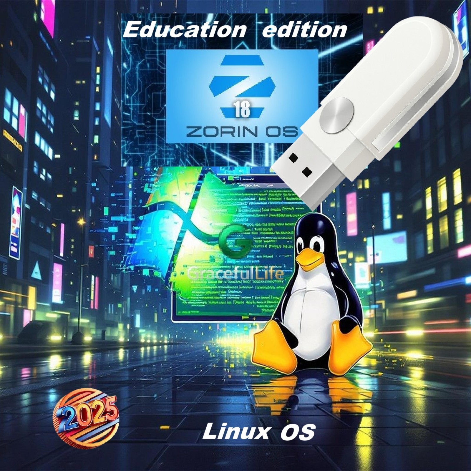 Zorin OS 18 Education Linux 64Bit  Live Install Boot Software 10-14-2025 edition