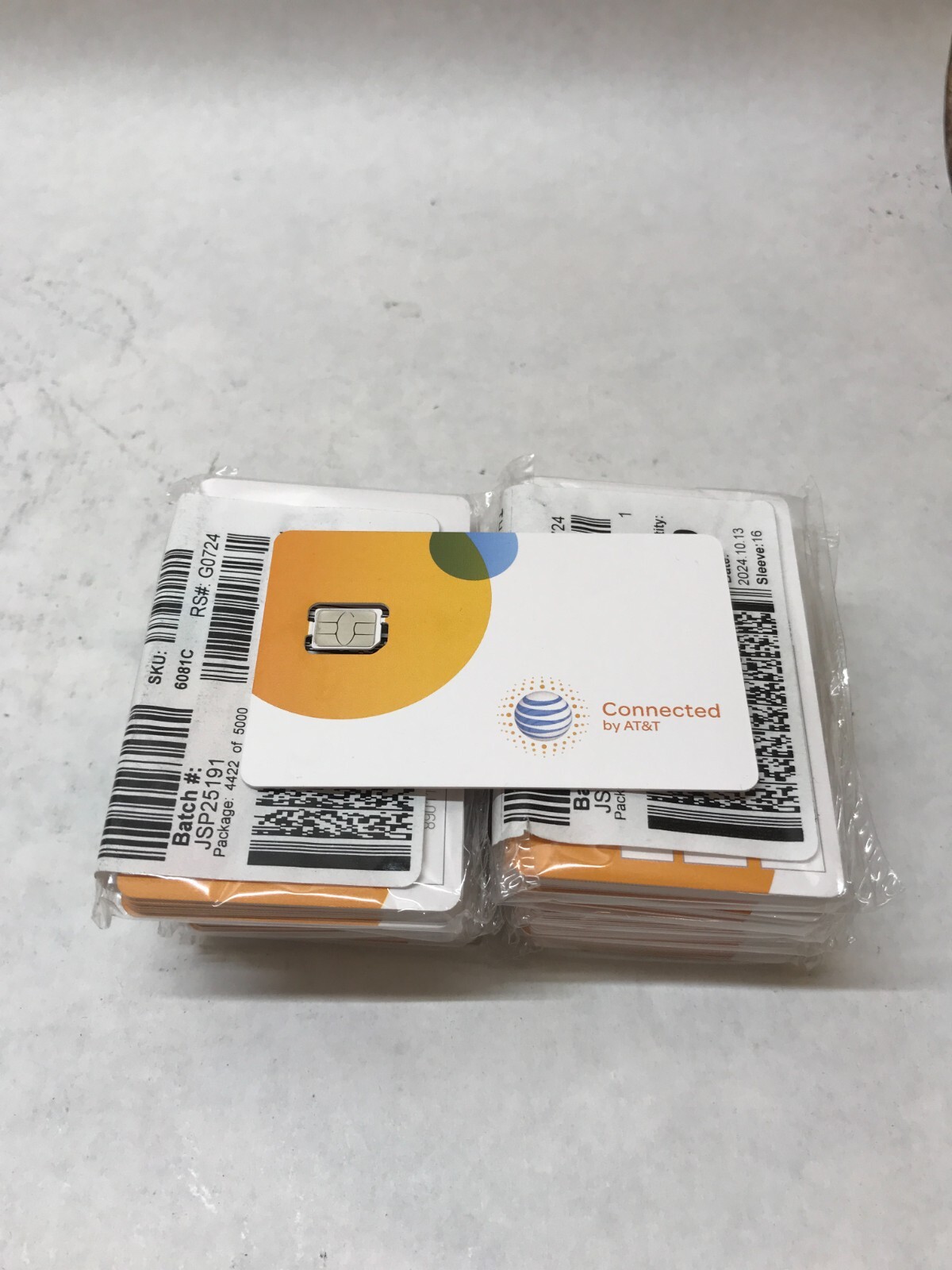 Lot of 10 New On Card AT&T Nano Sim Card Support 4G LTE & 5G New In Package -DW