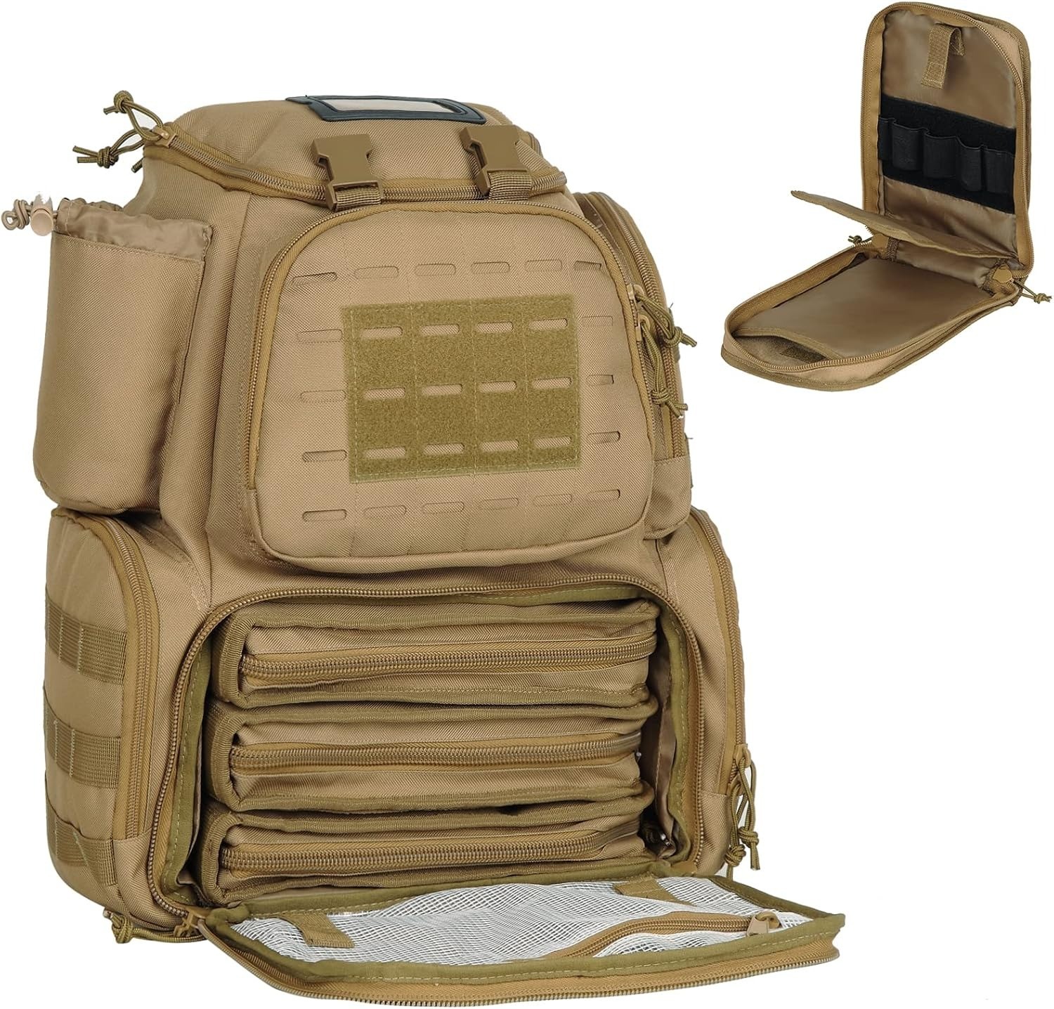 Pistol Gun Range Backpack for Handguns,Tactical Shooting Range Bag w/Pistol Case
