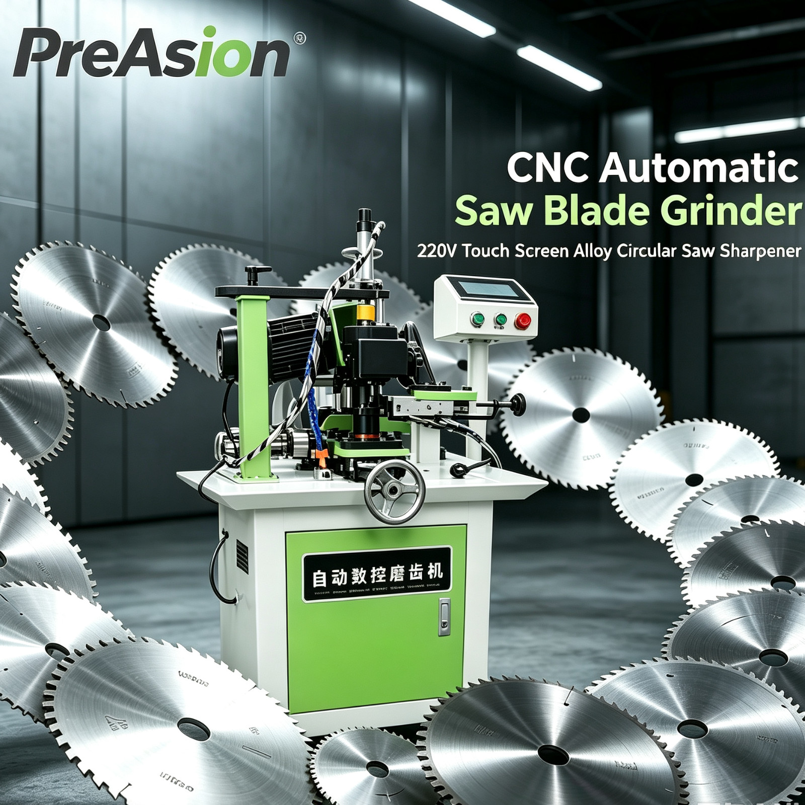 CNC Automatic Saw Blade Grinder 220V Touch Screen Alloy Circular Saw Sharpener