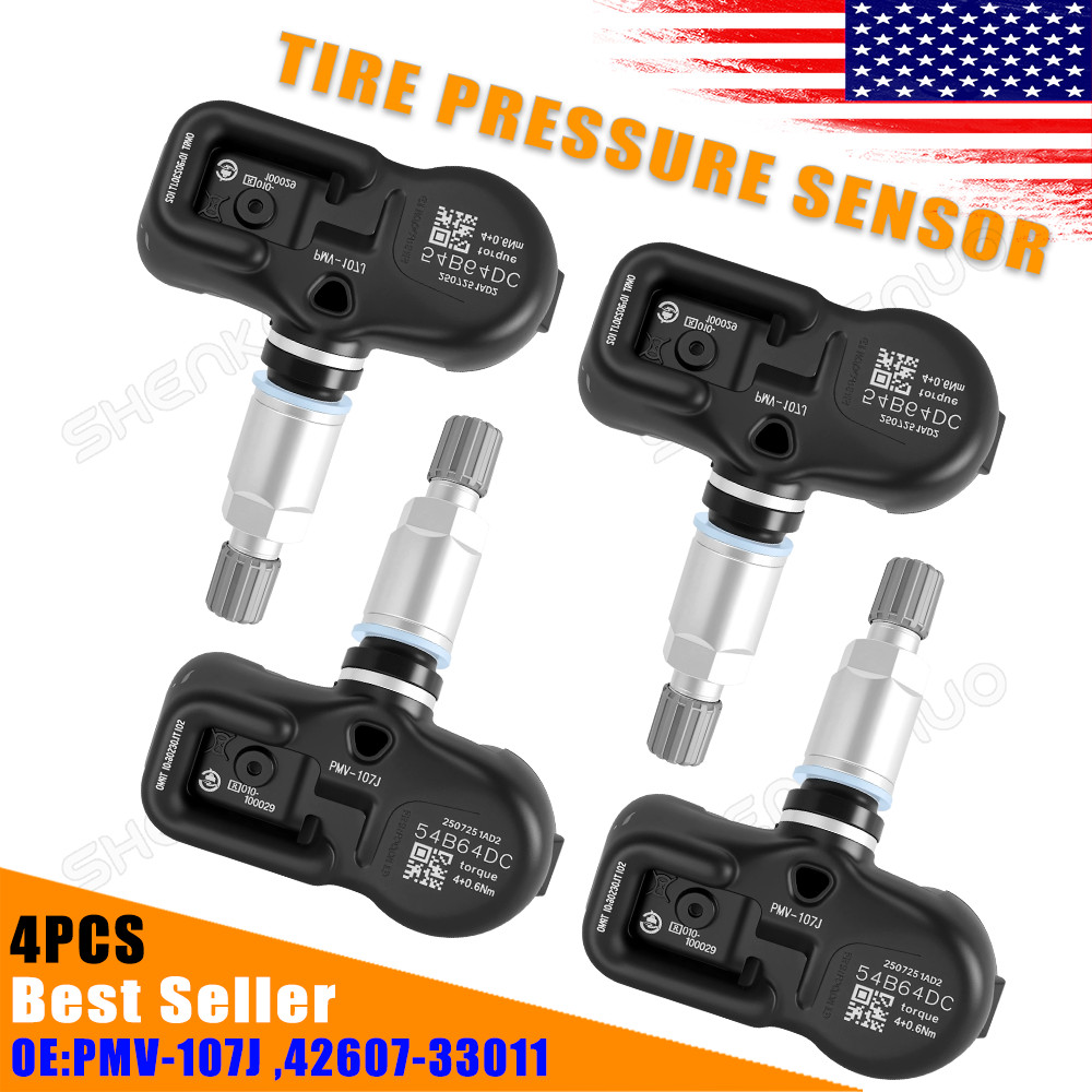 4x Genuine TPMS 42607-33021 Tire Pressure Sensor PMV-107J for Toyota FJ Cruiser