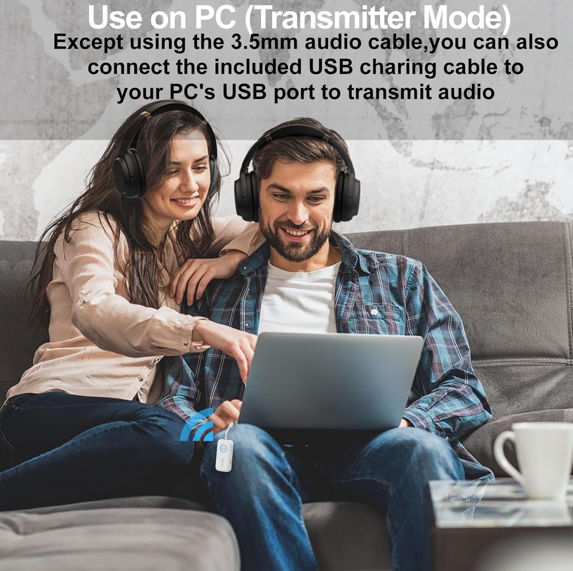 Lavales Wireless Bluetooth 5.3 Audio Transmitter Receiver Adapter.