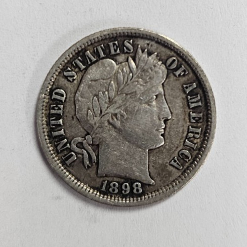 1898 Barber Dime, 10C U.S. COIN, good condition - see photos #2027