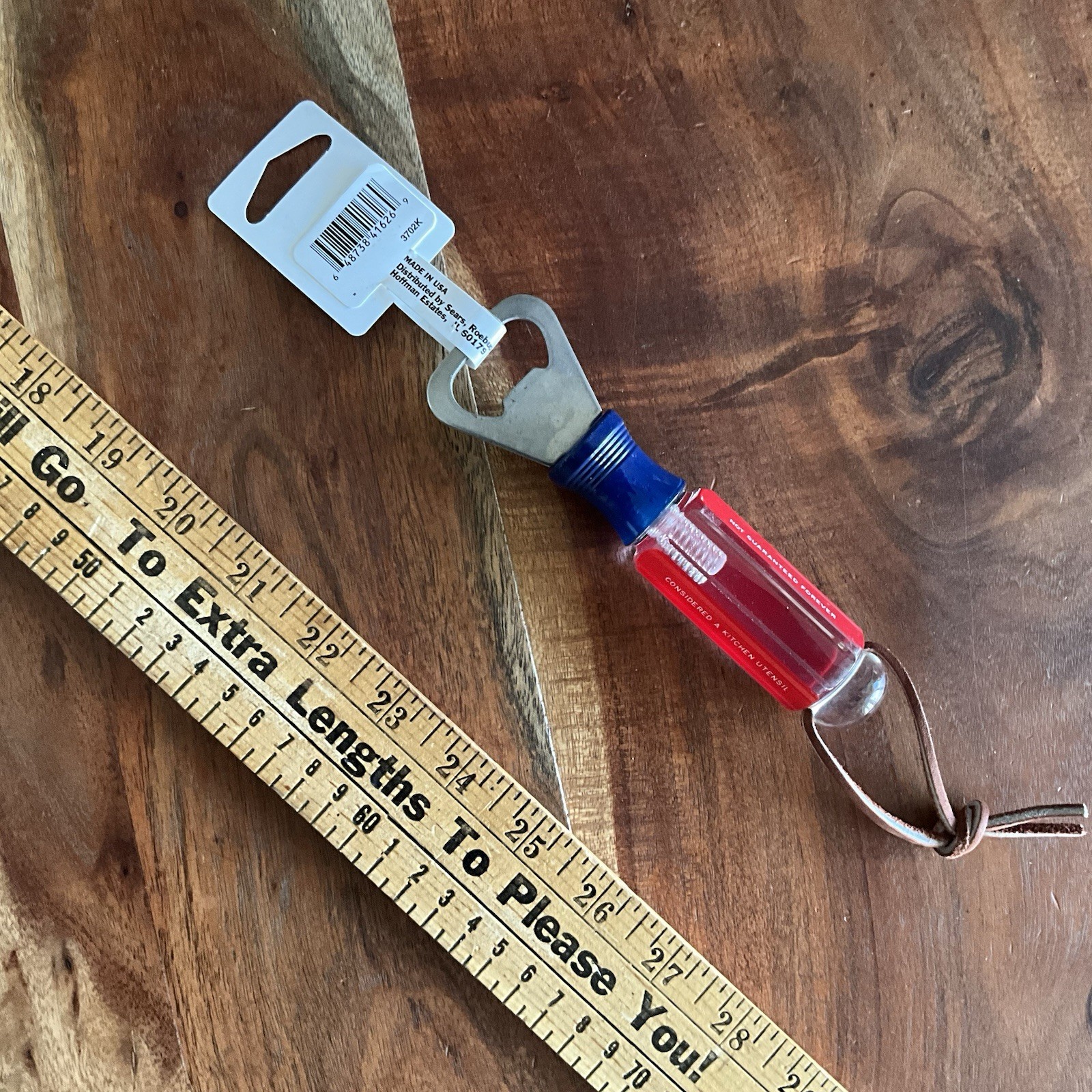 Craftsman 41626 Screwdriver Beer Bottle Opener - Leather Lanyard NEW