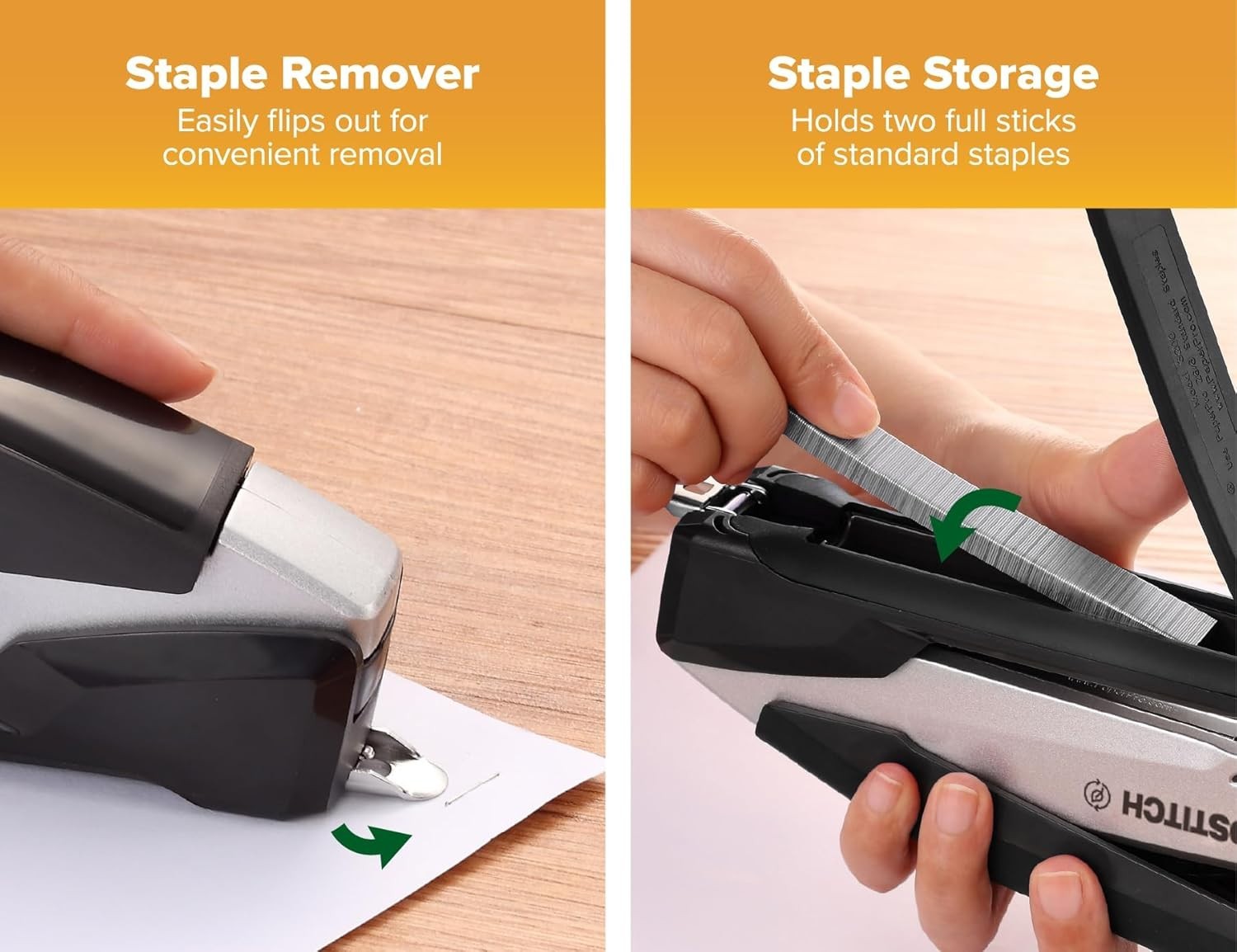 Bostitch Office InPower Desktop Eco-Friendly Stapler, One-Finger Technology, ...