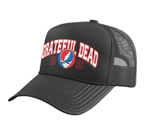 Varsity Steal Your Face Logo Vintage Band Test Trucker Hat with One Size Black