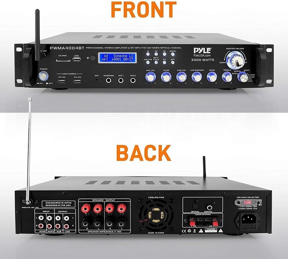 Pyle Bluetooth Home Audio Power Amplifier 19.41lbs PWMA4004BT