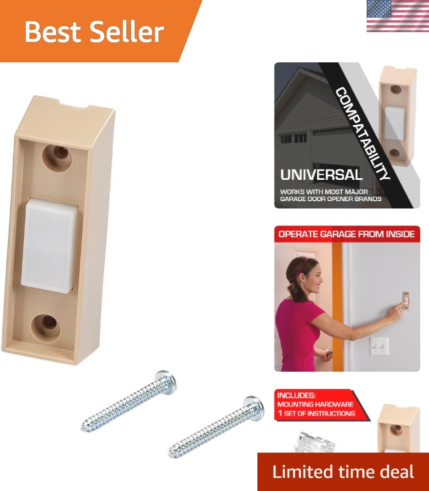 Durable Non-Lit Garage Door Opener Push Button - Compatible with Major Brands