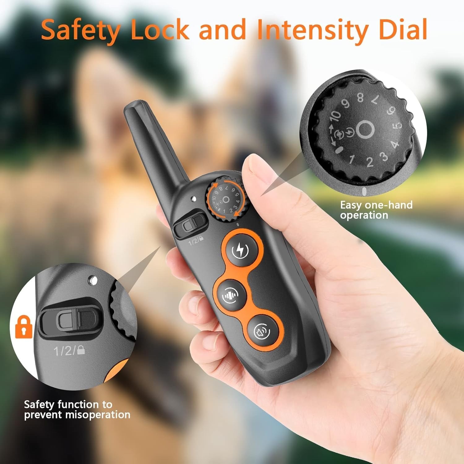 Waterproof Dog Training Collar - Shock, Vibration, Beep Modes, 1300ft Range