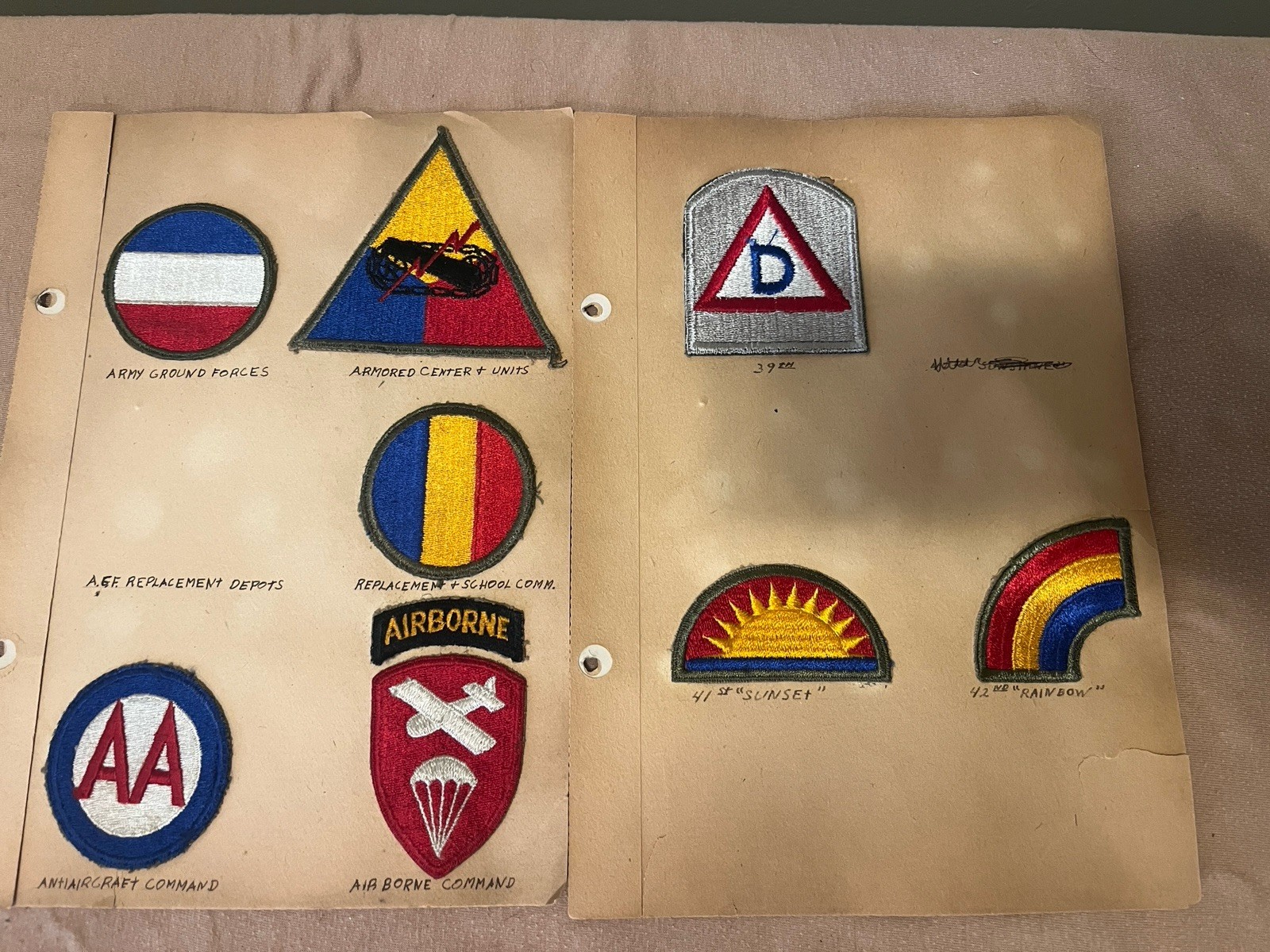 RARE LOT OF 8 WWII PATCHES AIR FORCE INFANTRY ARMY AIRBORNE