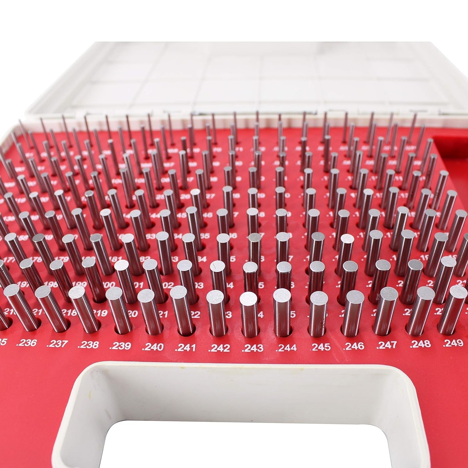 Steel Pin Gage Set Minus Heat Treated with Storage Case M1 190pcs 0.061"-0.250"
