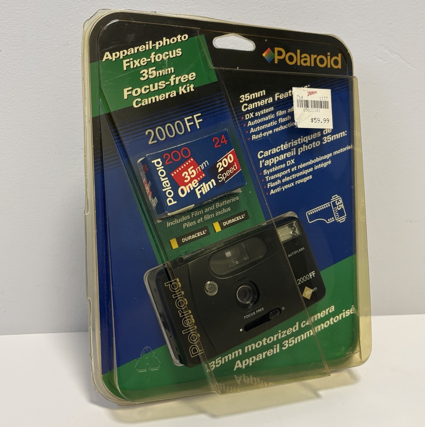 Polaroid 2000FF 35mm Point Shoot Film Camera Film expired 1999 NEW READ