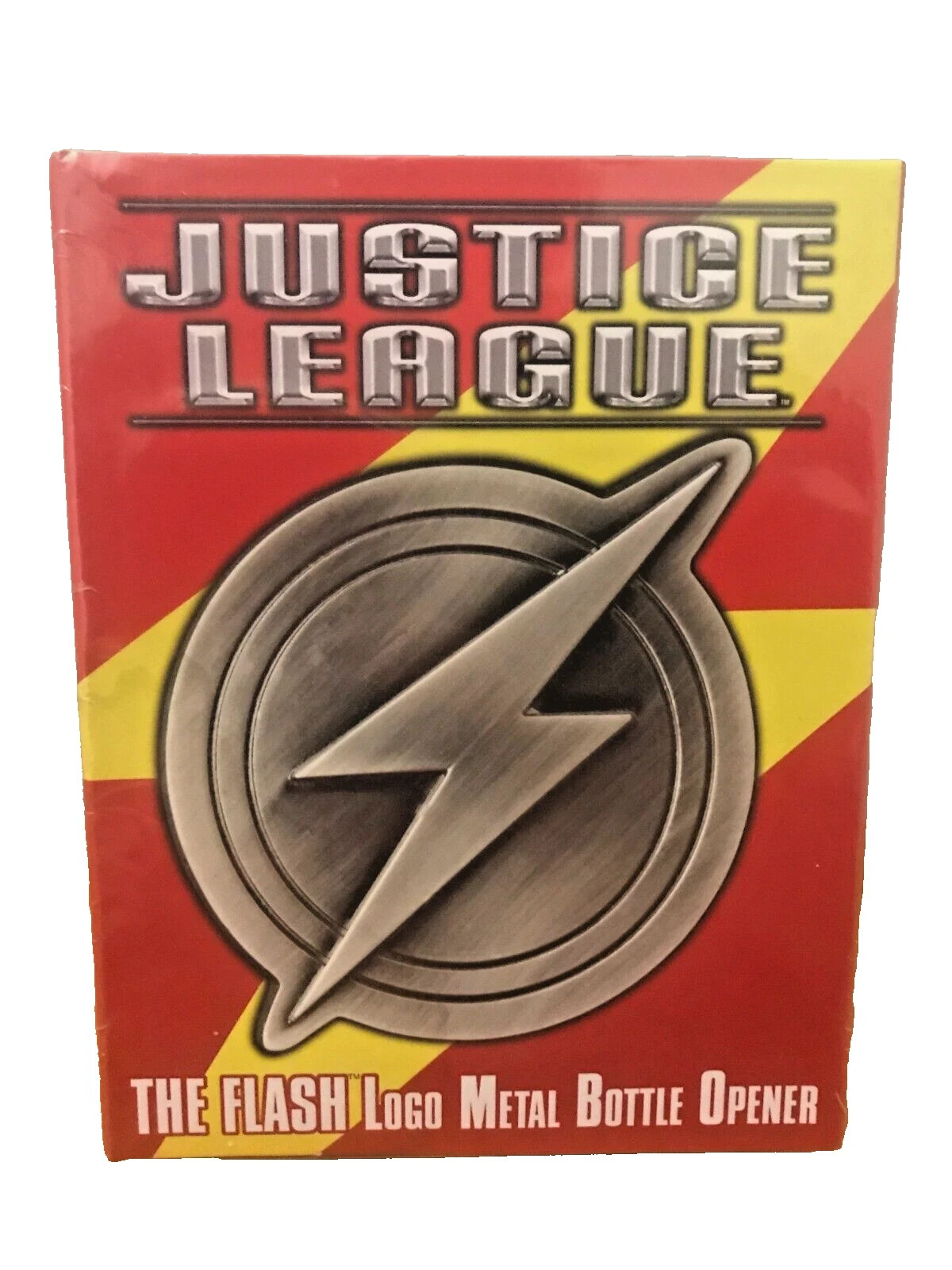 JUSTICE LEAGUE THE FLASH LOGO METAL BOTTLE OPENER W/MAGNETS DC COMICS - NEW
