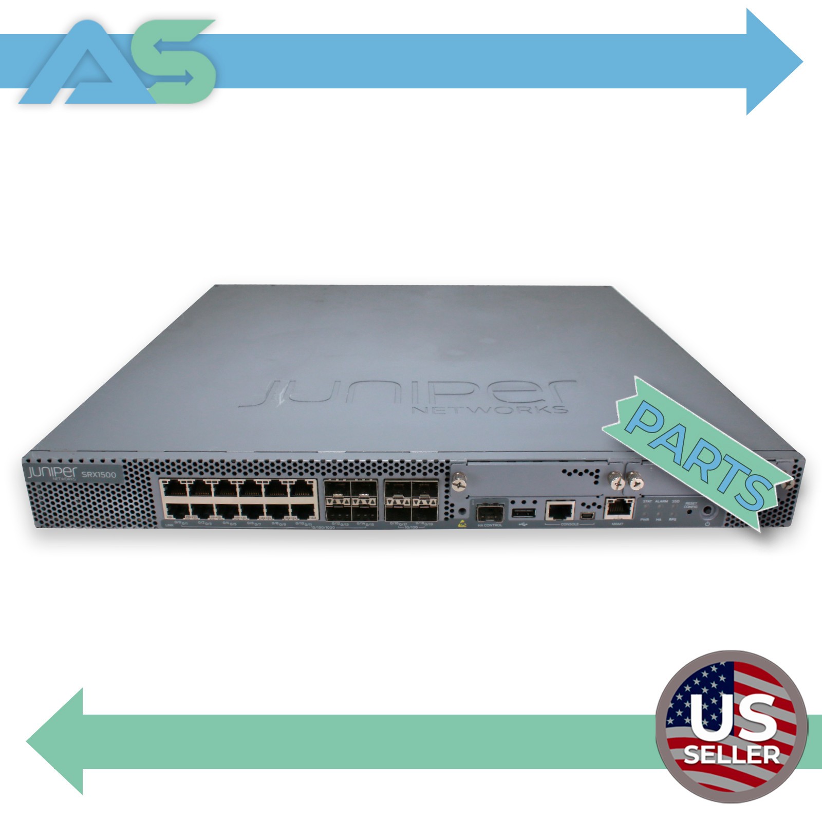 AS-IS Juniper SRX1500-AC Next Generation Firewall | No Ears | PARTS/NOT WORKING
