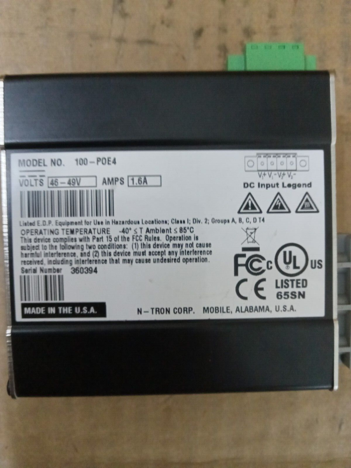 NTron 100-P0E4 Ethernet Switch Used Good Condition