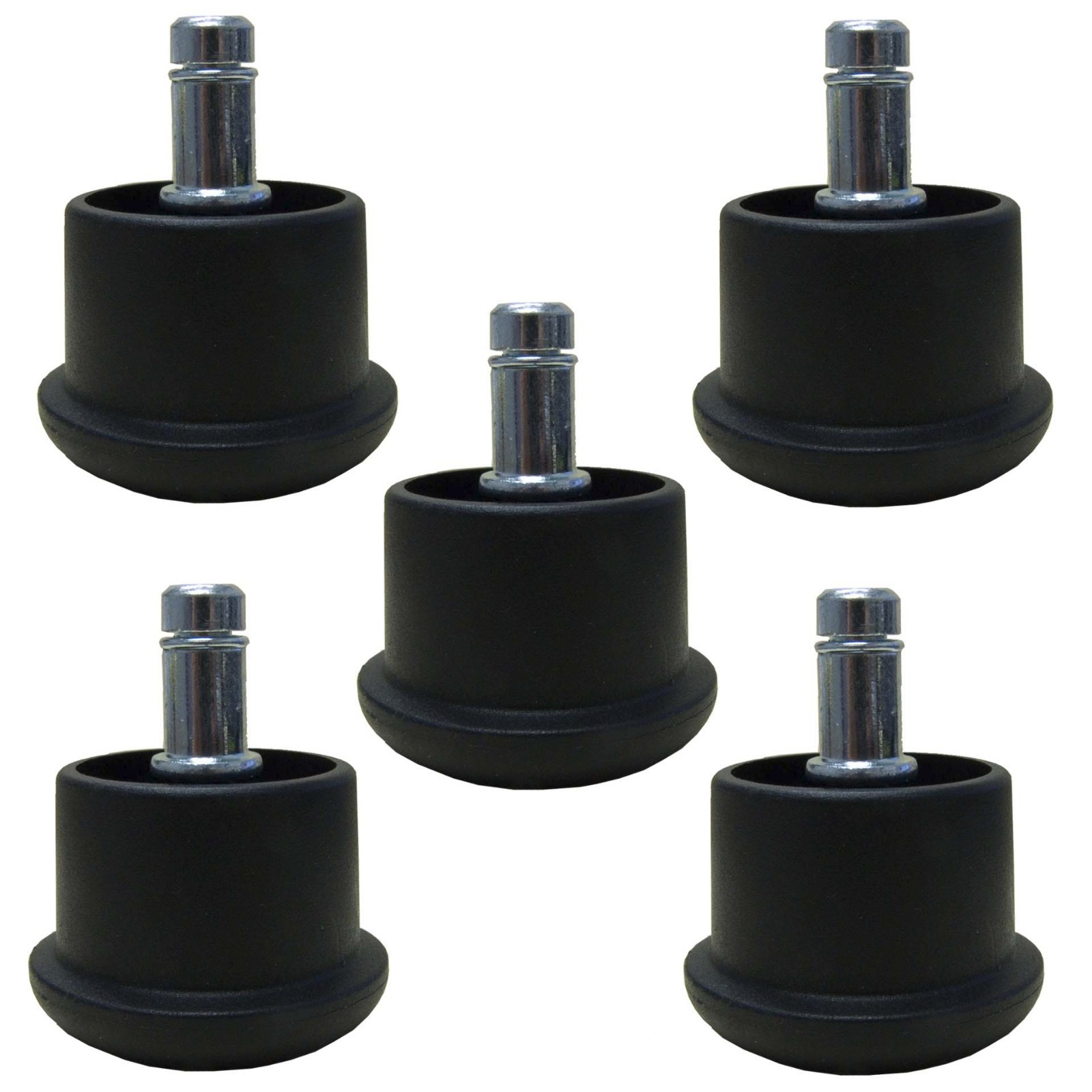 Replacement Short Office Chair Bell Glides - Low Profile - Black - Set of 5