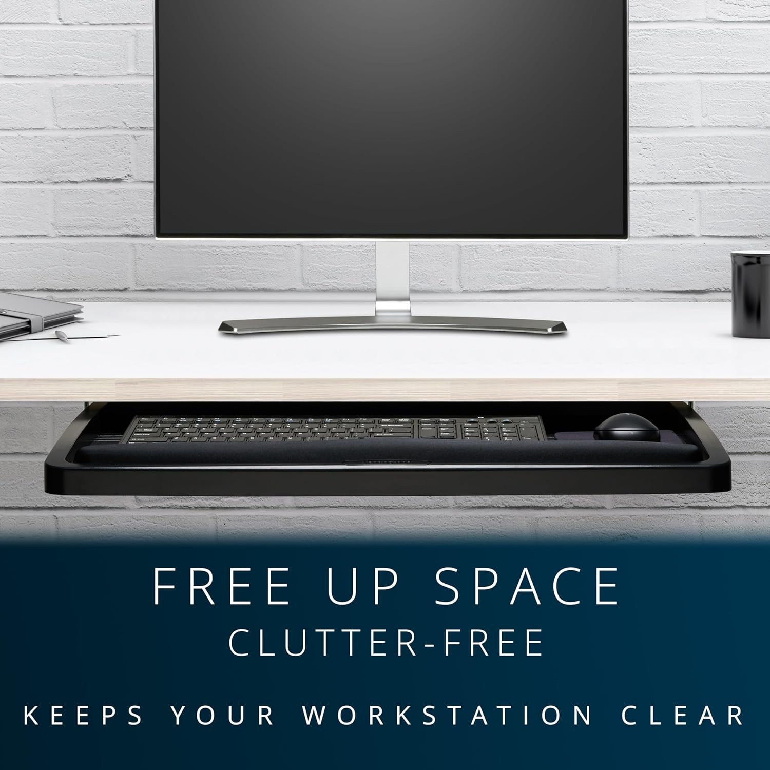 Space-Saving Keyboard Tray for Office, Ergonomic Design