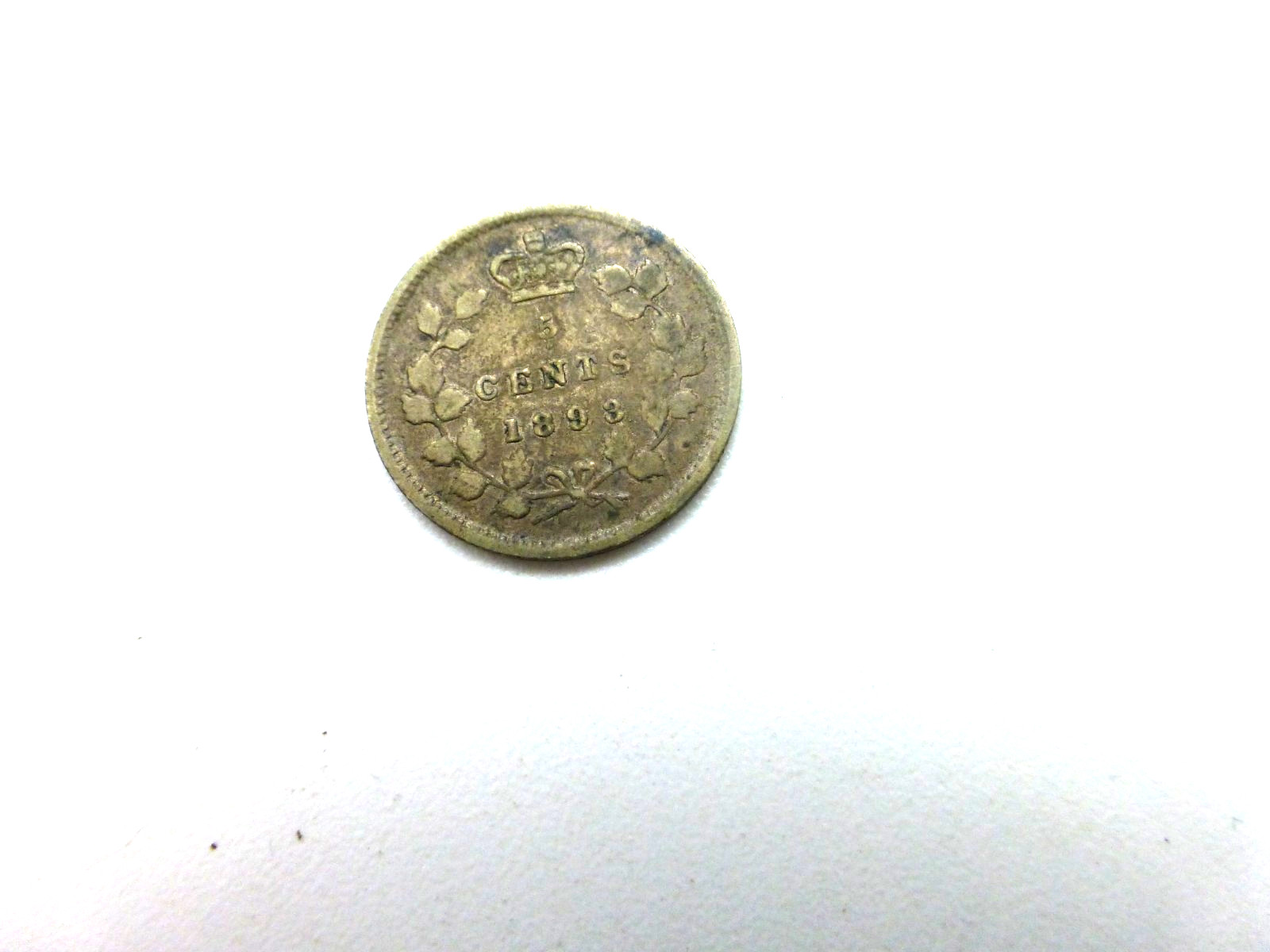 1893 Canadian 5 Cent Silver in VG Condition