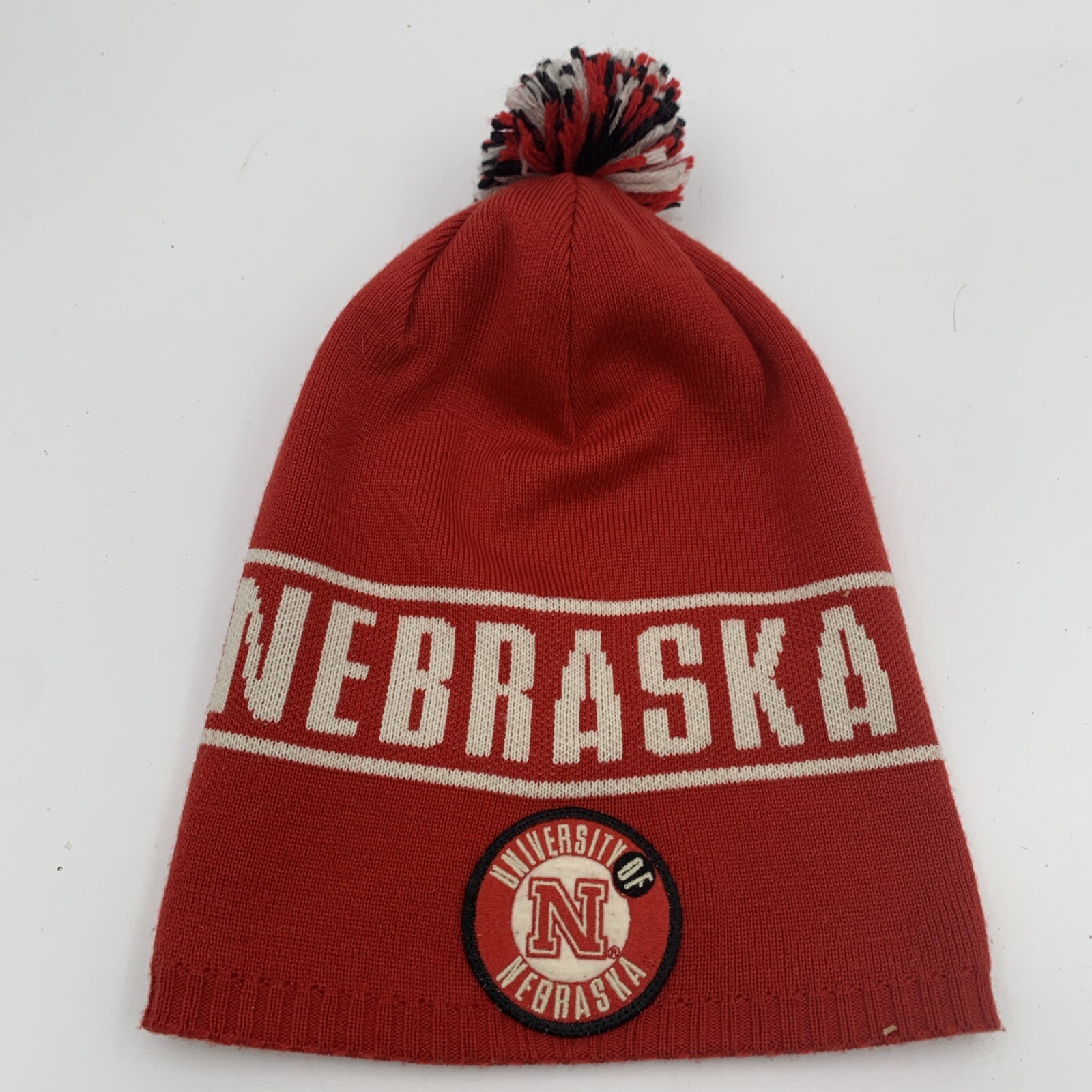 Adidas University Of Nebraska Adult Beanie Pompom Bobble Snowboard Ski Hiking