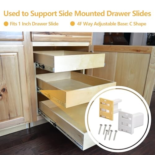 2 Pack Drawer Slide Socket Set, Drawer Track Back Plate, Cabinet Drawer