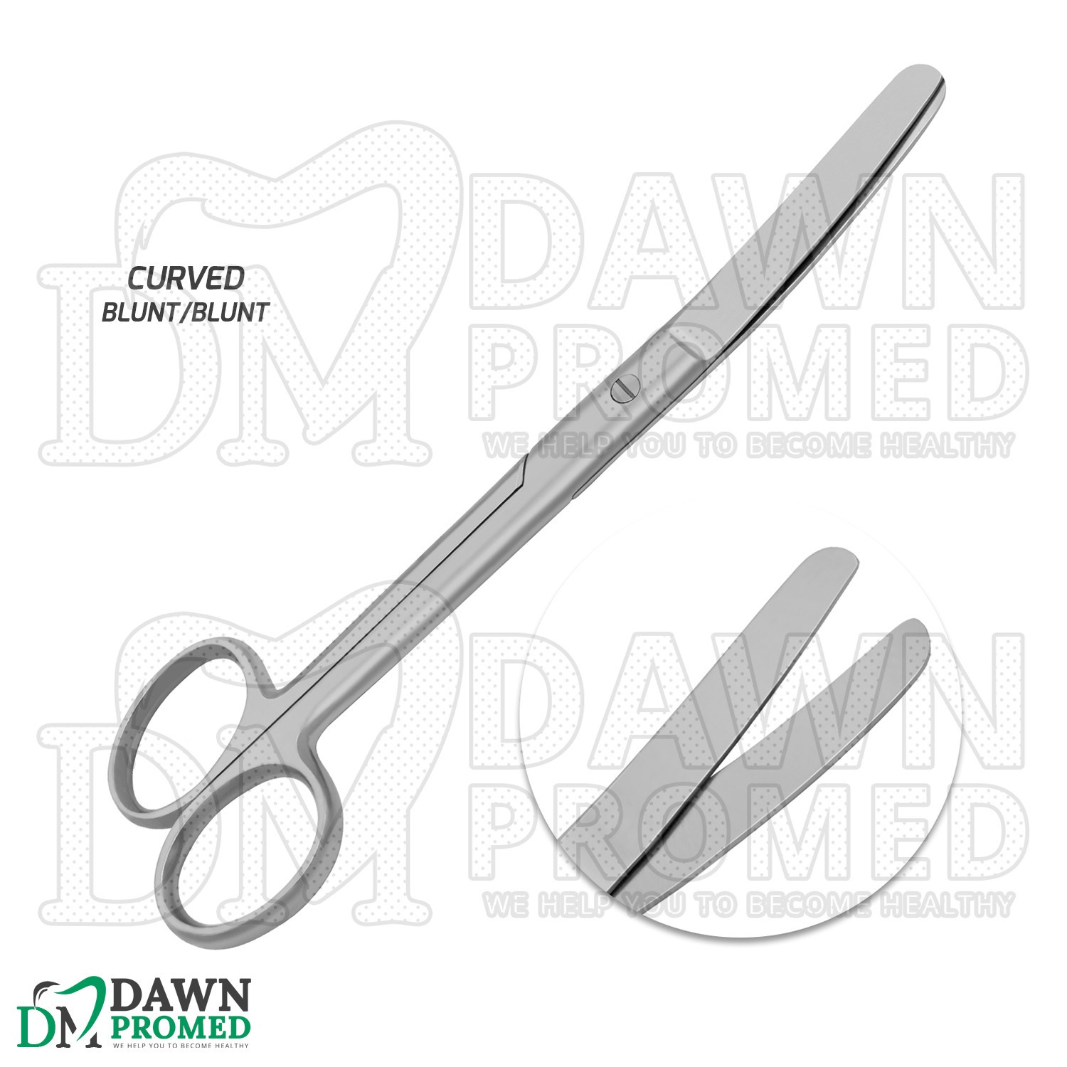 6 Pcs Operating Scissors 6.5" Straight & Curved Round Pattern Set German Grade