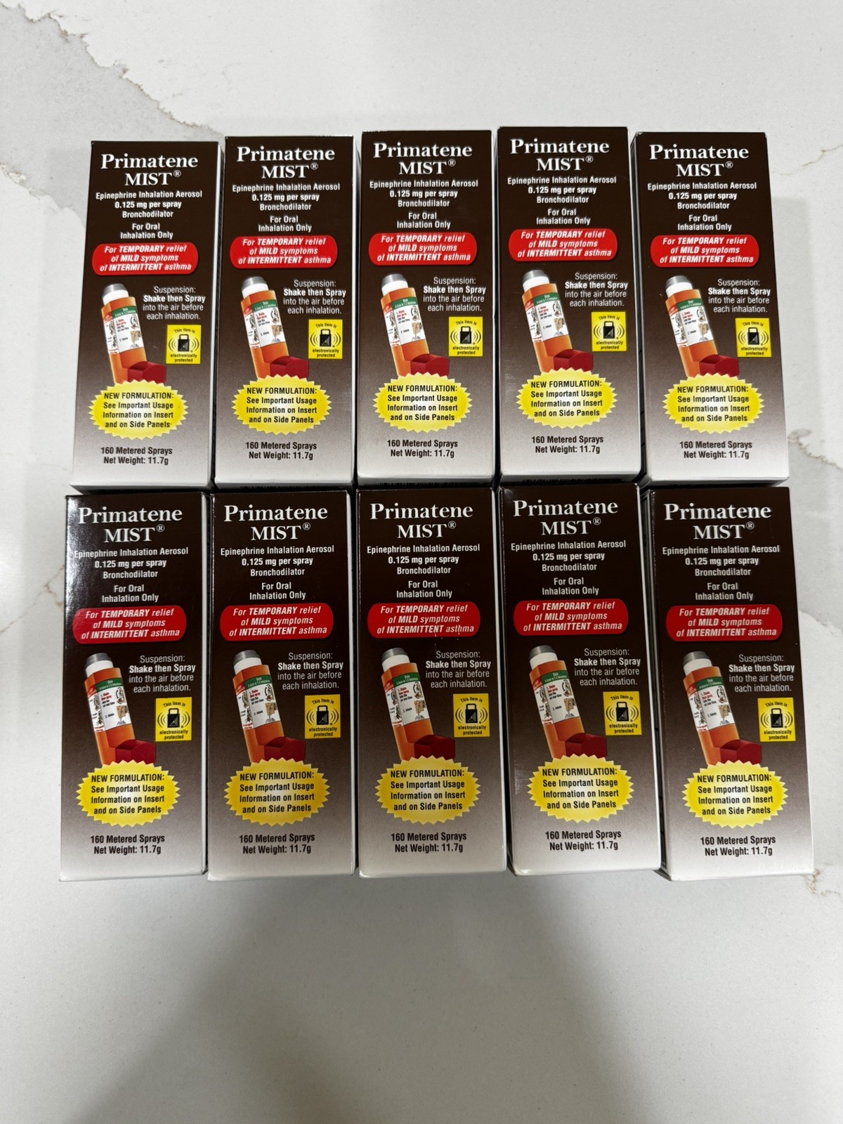 10  Pack Primatene Mist Epinephrine Inhalation Aerosol 160 Sprays Exp 12-2027