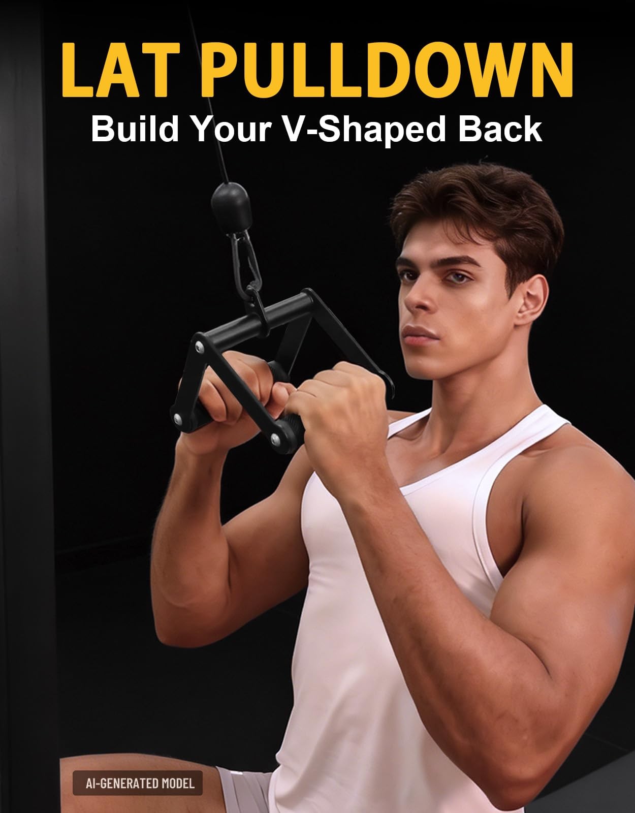 Double D Row Handle Cable Attachment Heavy Duty V Bar for Back Training