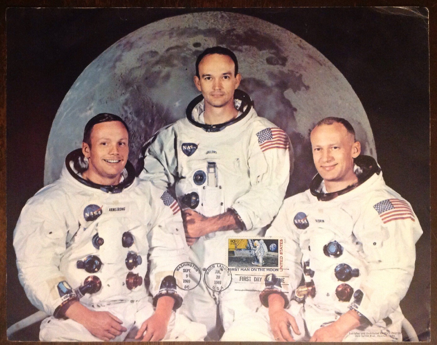 Armstrong Collins First Day Cover Man On The Moon Stamp Apollo 11 NASA Aldrin