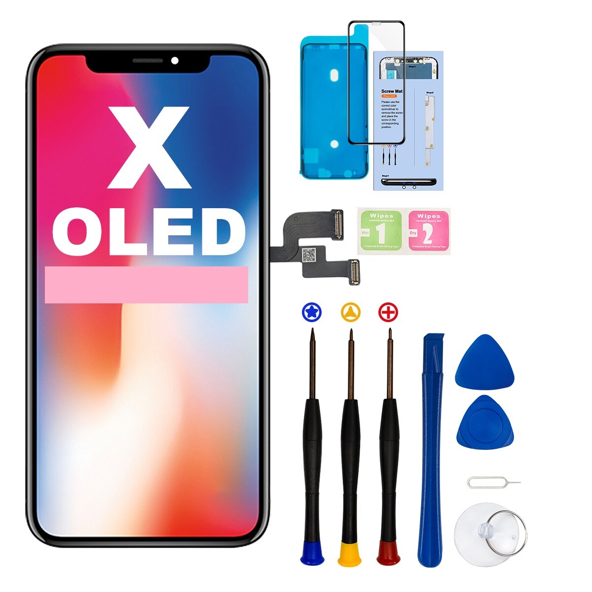 For iPhone X Quality Premium OLED Screen Display Digitizer Replacement Kit US
