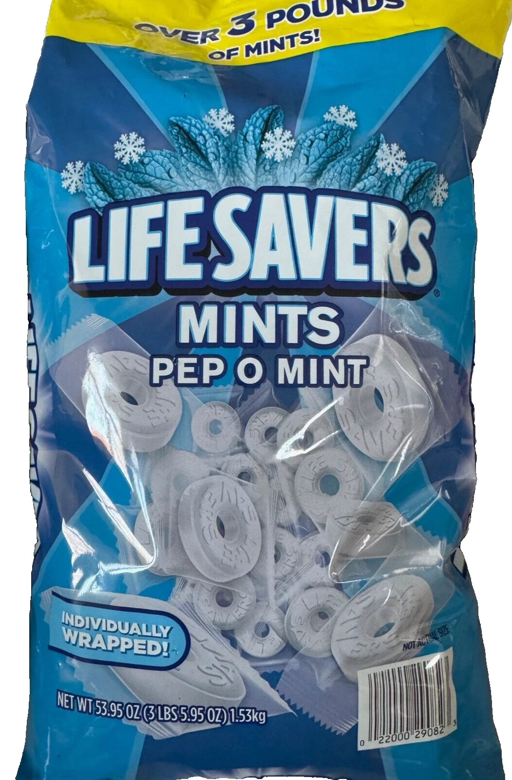 Life Savers Pep-O-Mint Breath Mint Bulk Hard Candy Bag 53.95 oz Lifesavers