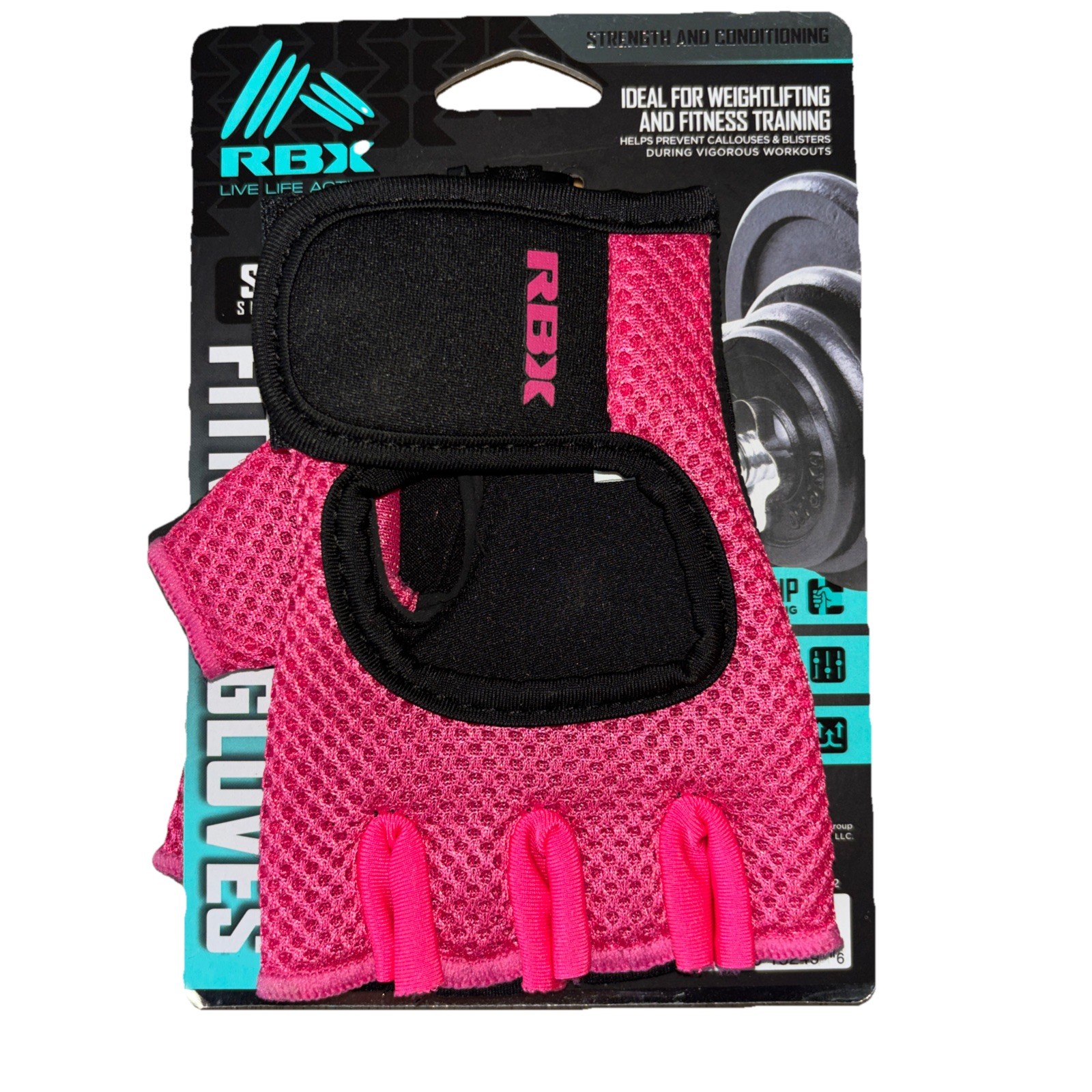 NEW RBX Gym Series Fitness Gloves Small PINK Adjustable Wrist Weightlifting