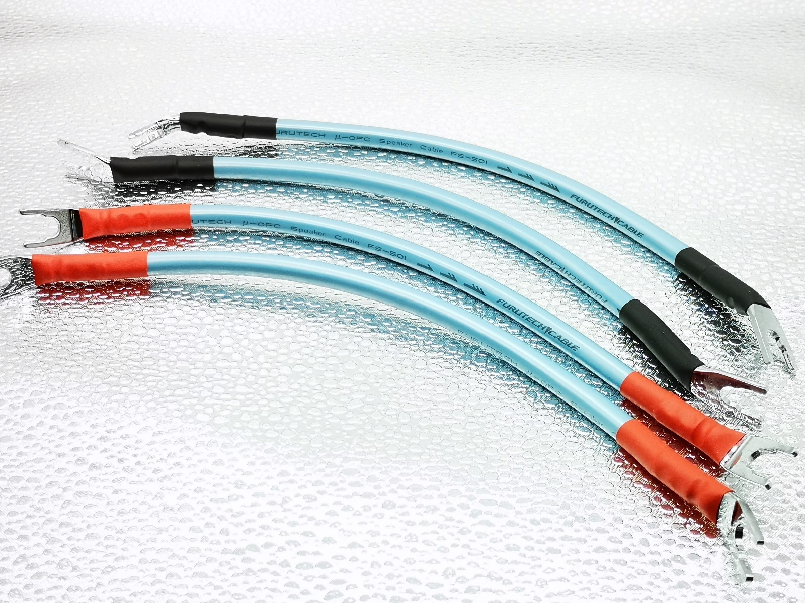 4x Furutech Copper Speaker Jumper Cable Bi Wire + Rhodium Spade