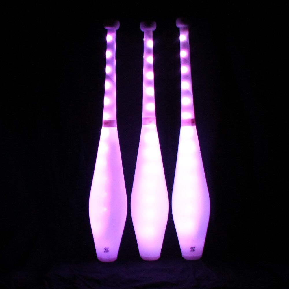 Zeekio Multi-Color LED Light Up Juggling Clubs with Charger and Remote (Set of 3