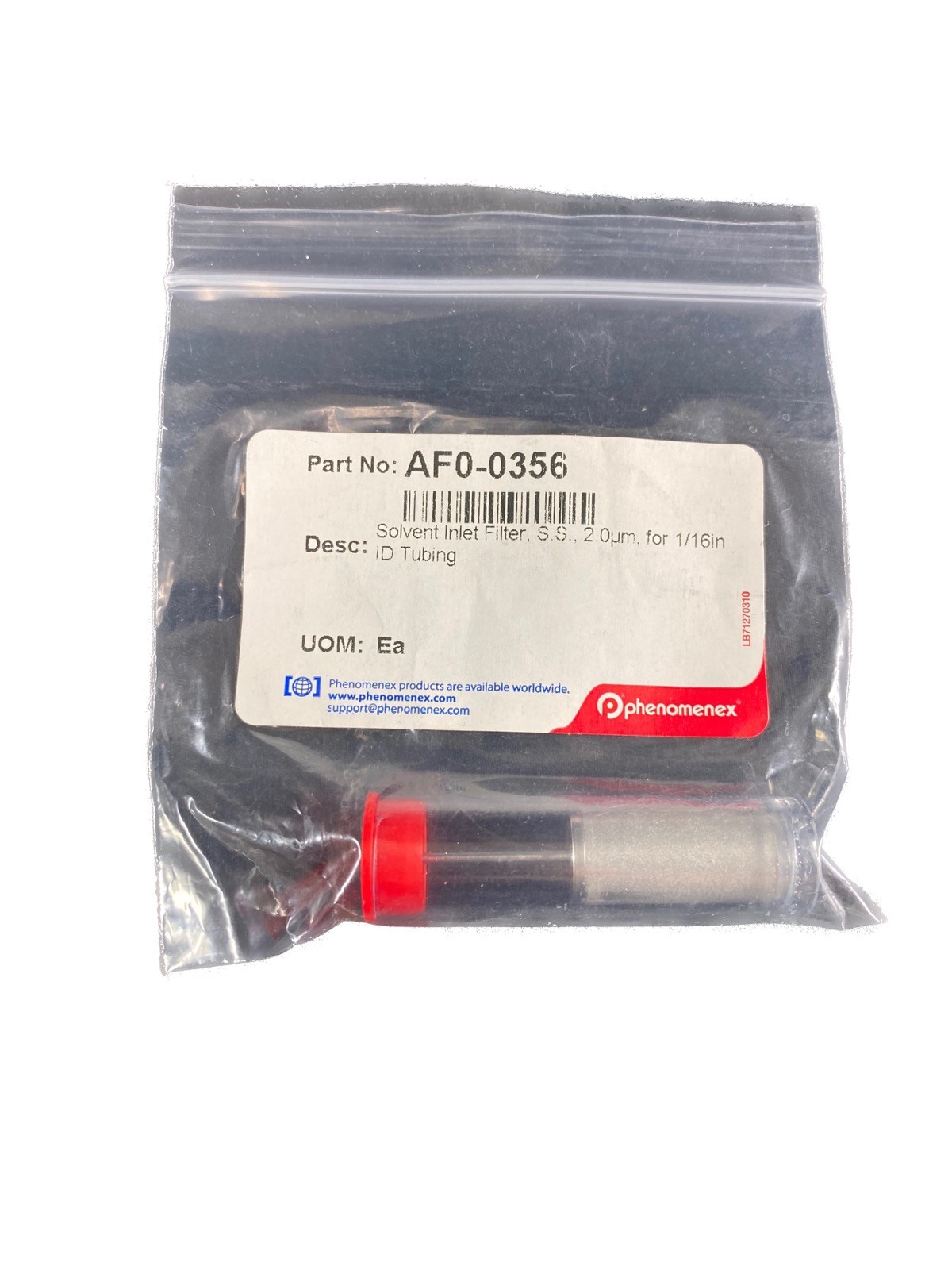 PHENOMENEX Solvent Inlet Filter S.S. 2.0um 1/16in ID Tubing HPLC AF0-0356