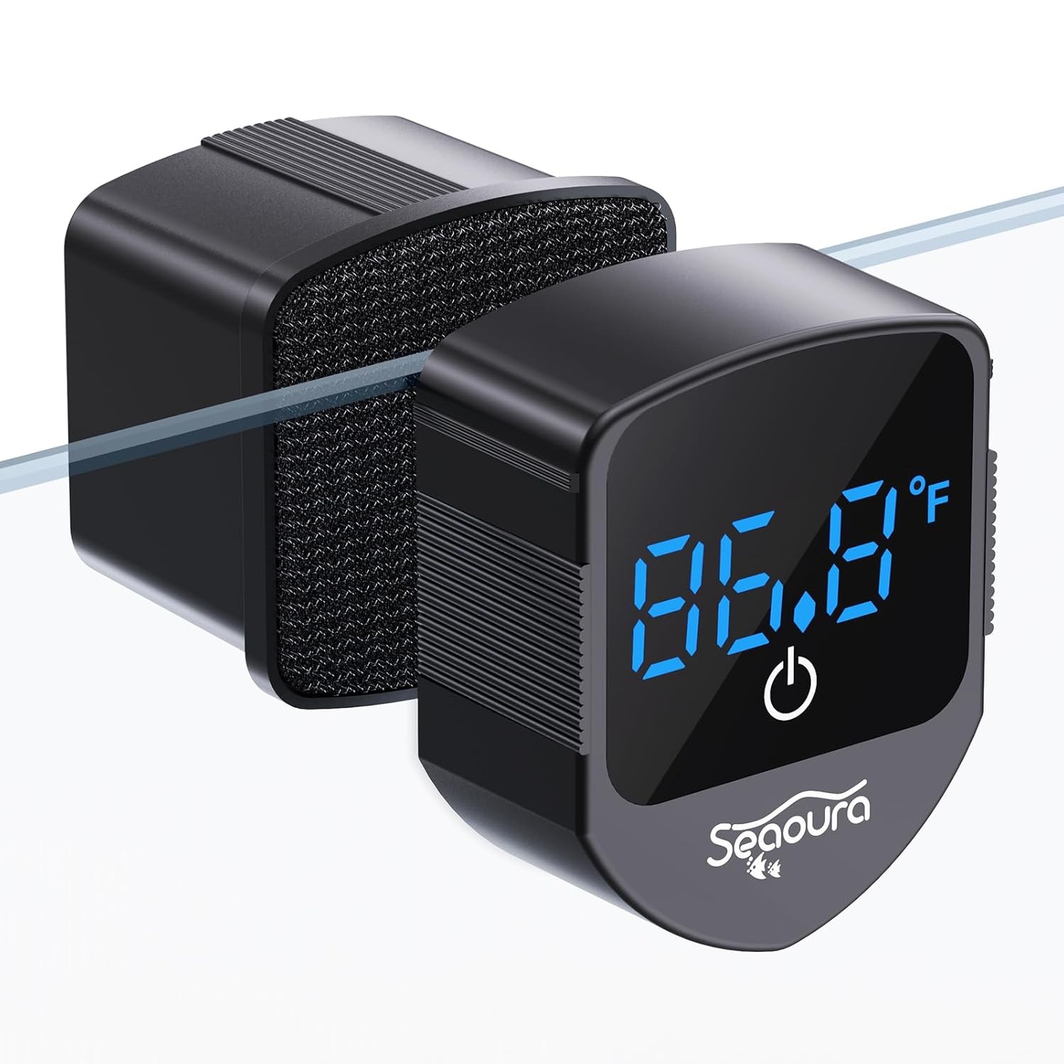 Aquarium magnetic cleaner with thermometer
