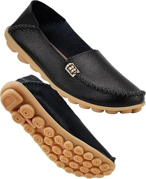 Hobibear Women Comfortable Loafers Casual Round Toe Moccasins Driving Flat