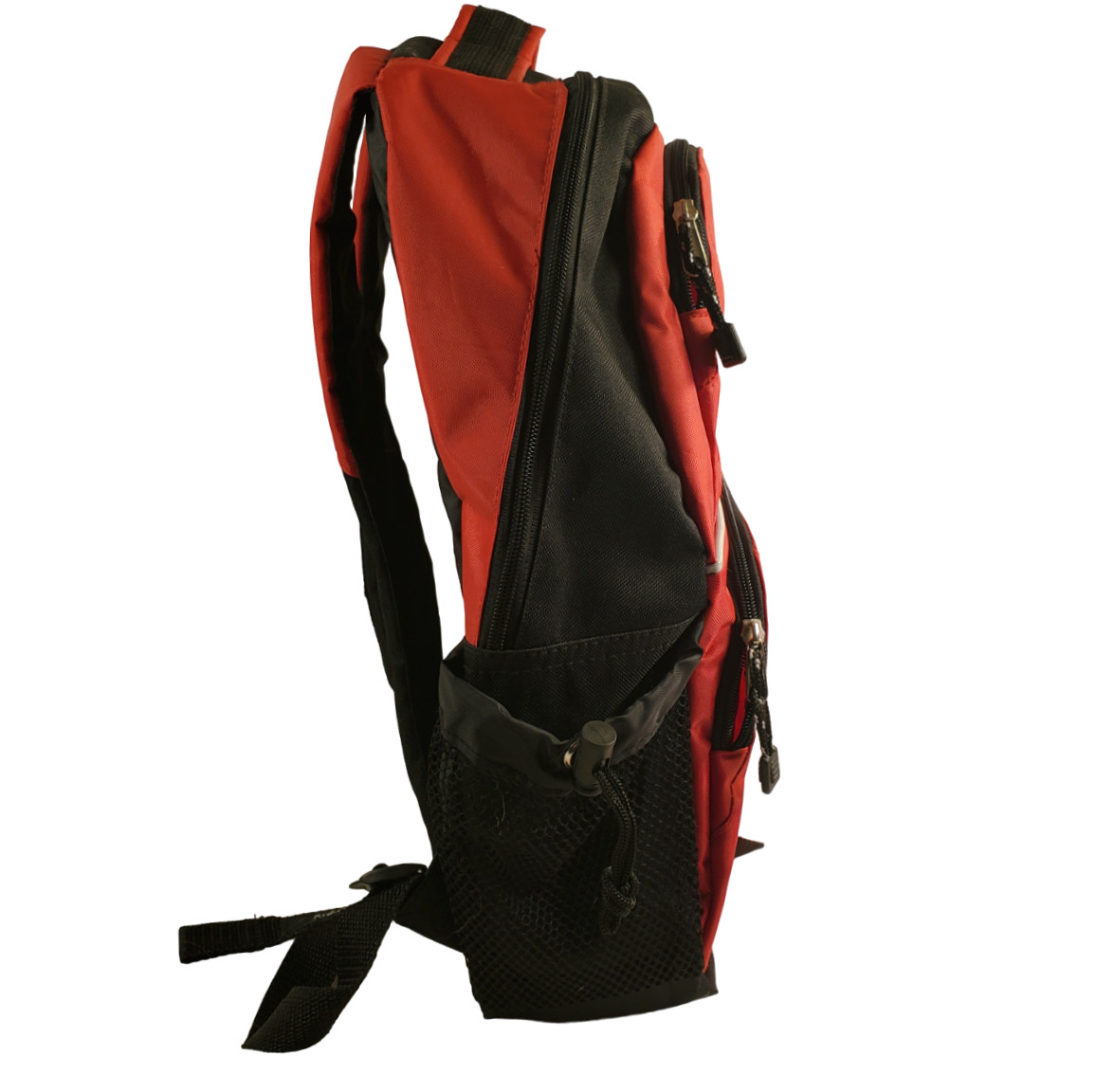Red and Black Backpack Multipockets Pencil & Bottle Pockets