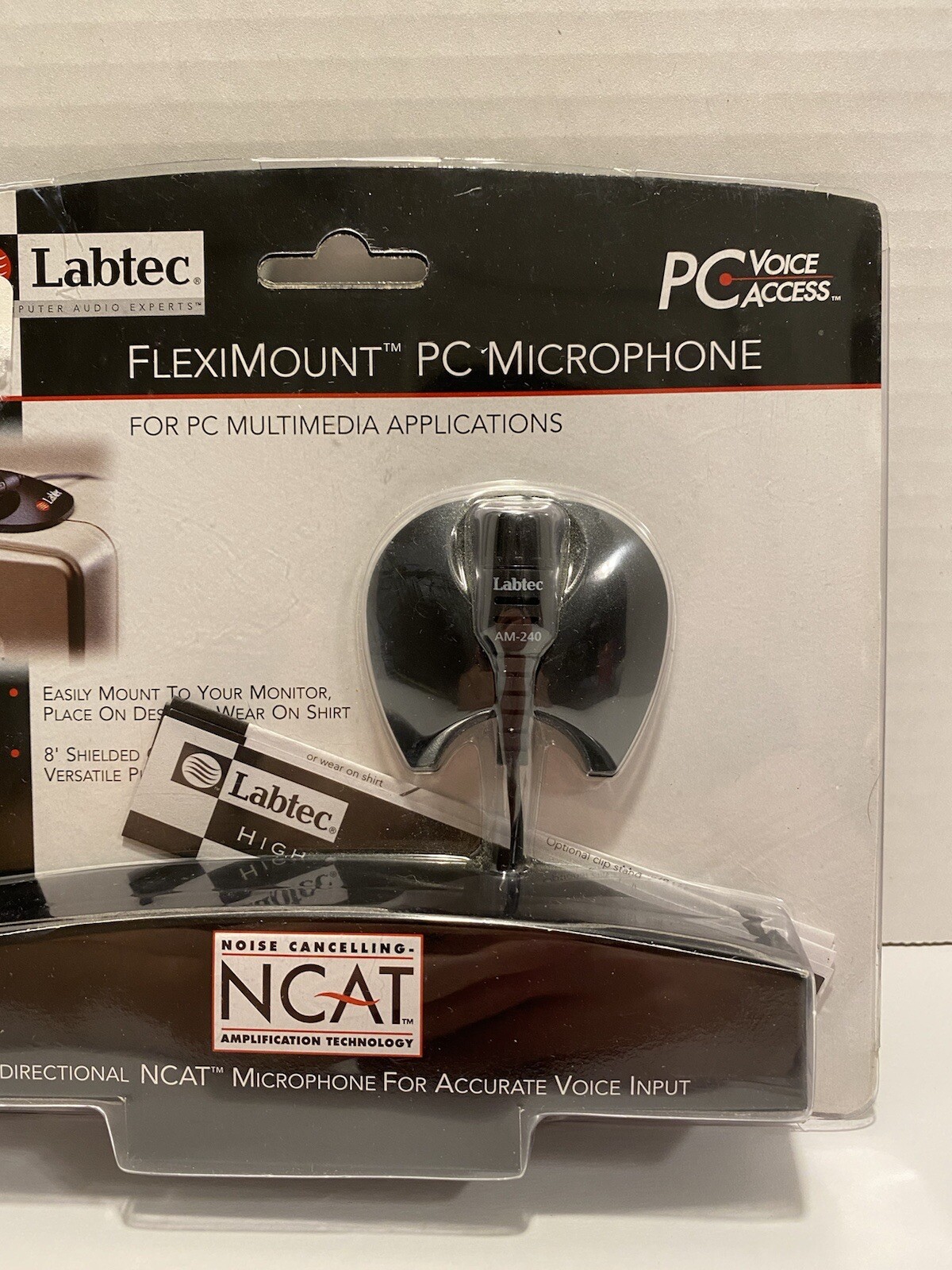 Labtec AM-240 Cable Consumer Microphone Fleximount PC Microphone Brand New!