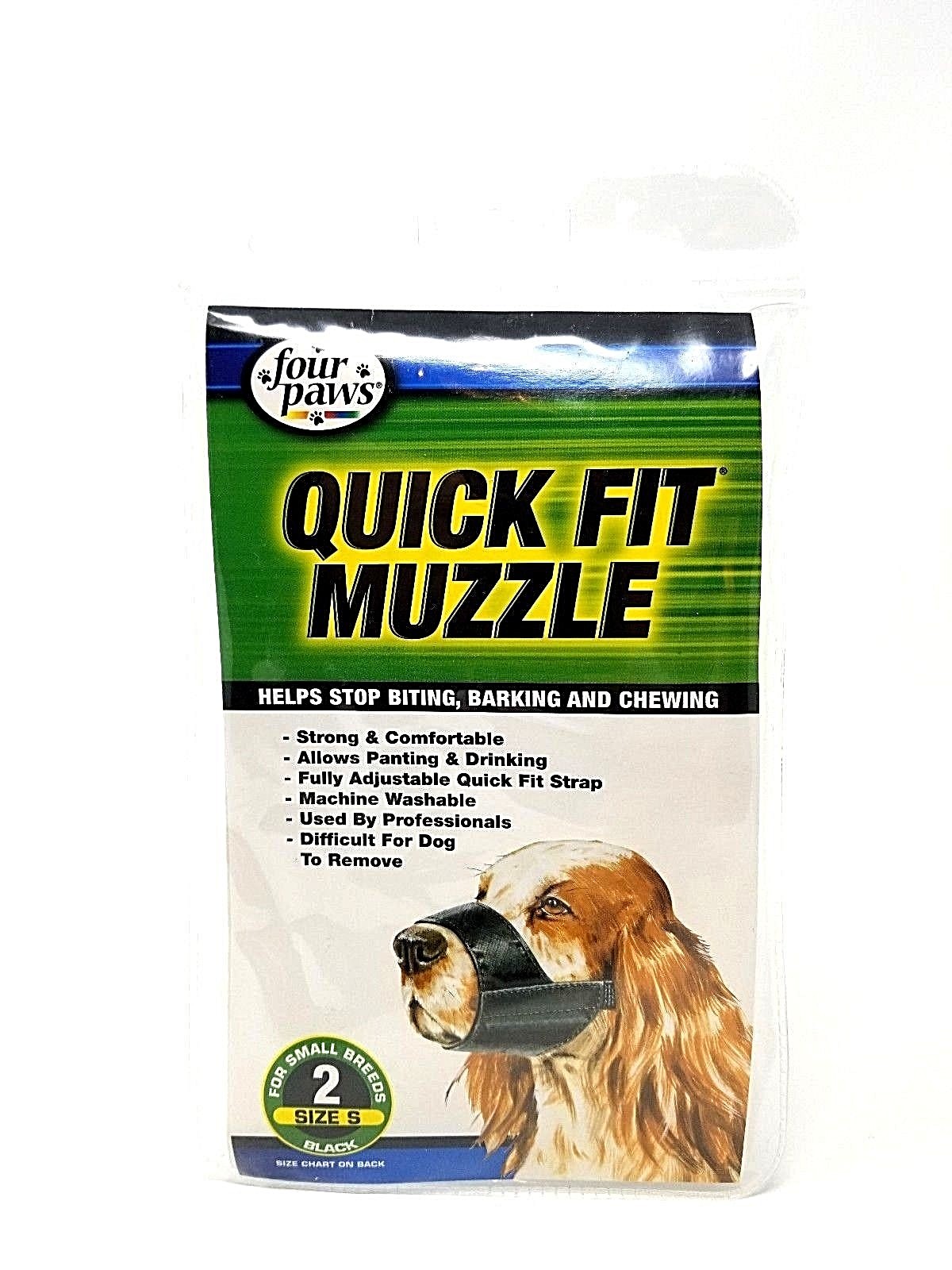 FOUR PAWS ~ QUICK FIT DOG MUZZLE BLACK SIZE 2 SMALL BREEDS ~ NEW