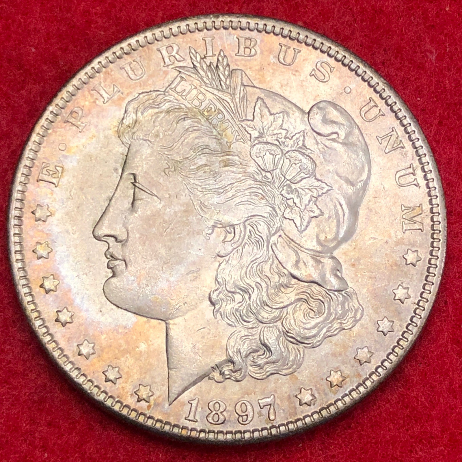 1897 Morgan Silver Dollar Choice BU Nice Toned Uncirculated Beauty #634