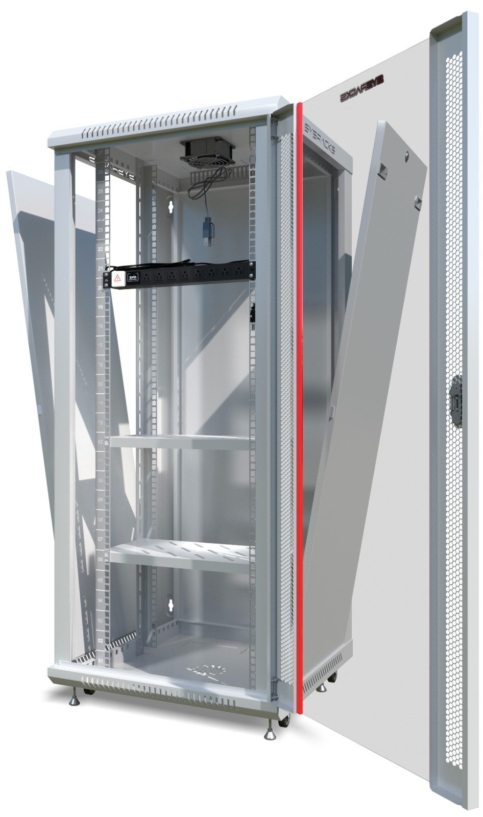 27U Wall Mount Server Rack Locking Network Cabinet Box Data Enclosure 24” Depth