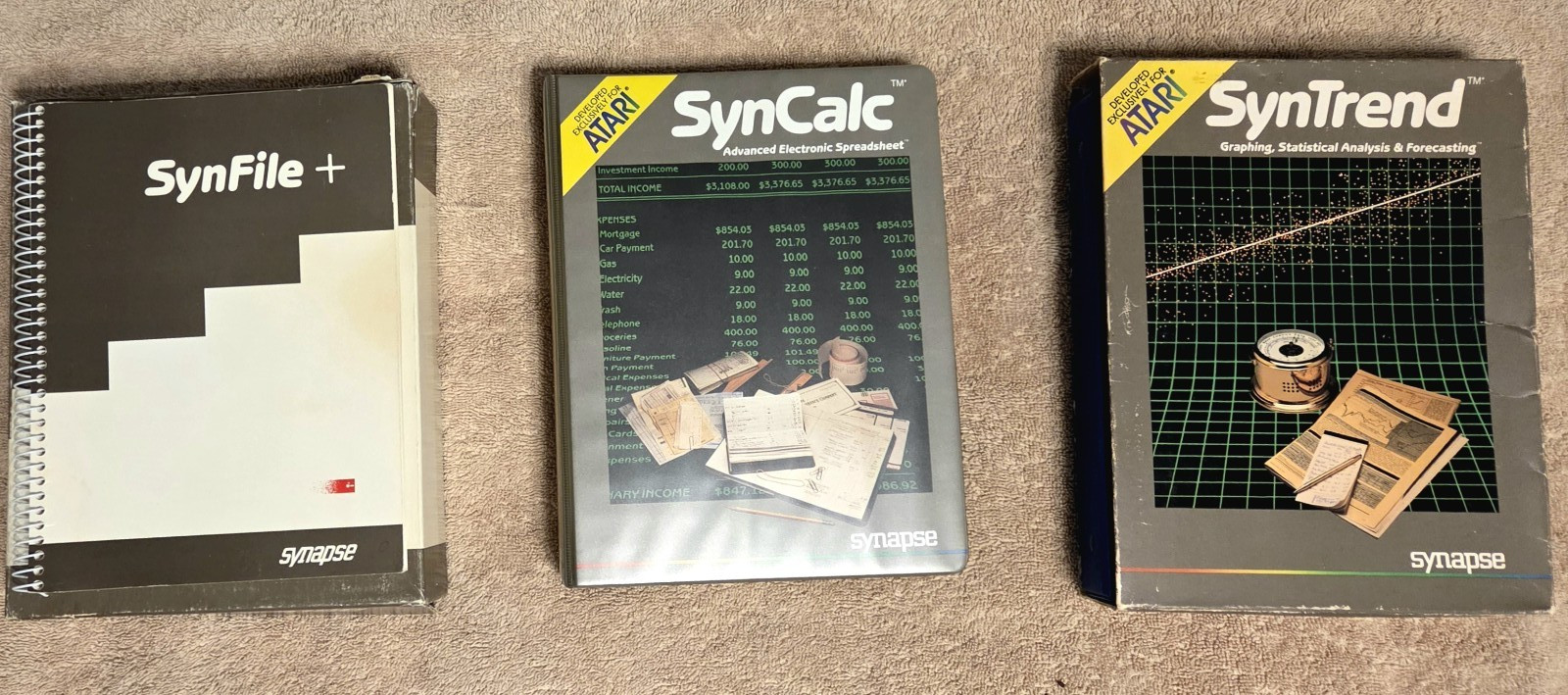 SynCalc, SynFile+, SynTrend with SynStat & SynGraph by Synapse for Atari