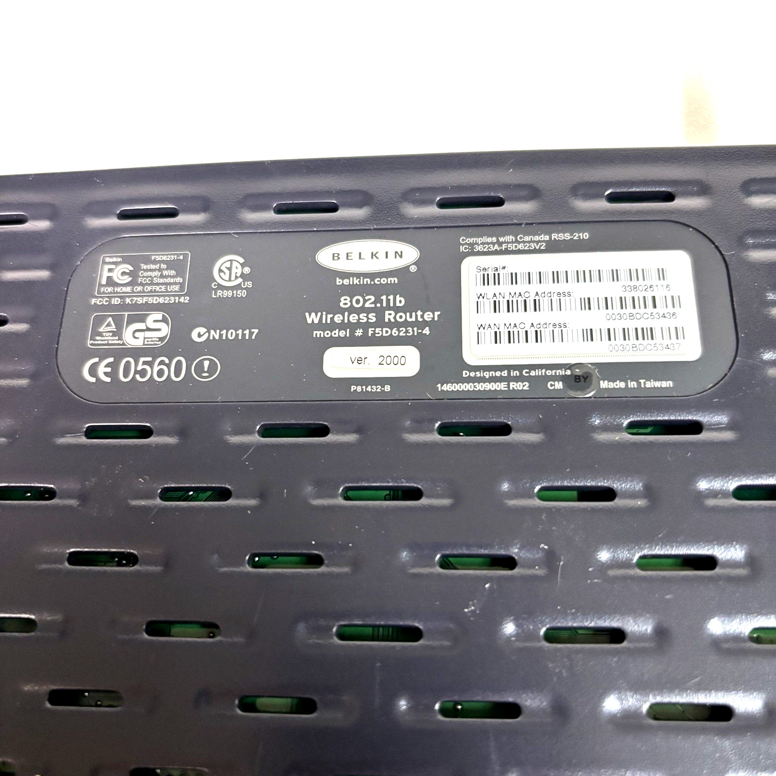 Netgear Range Max Wireless Router Belkin Model F5D 6231-4