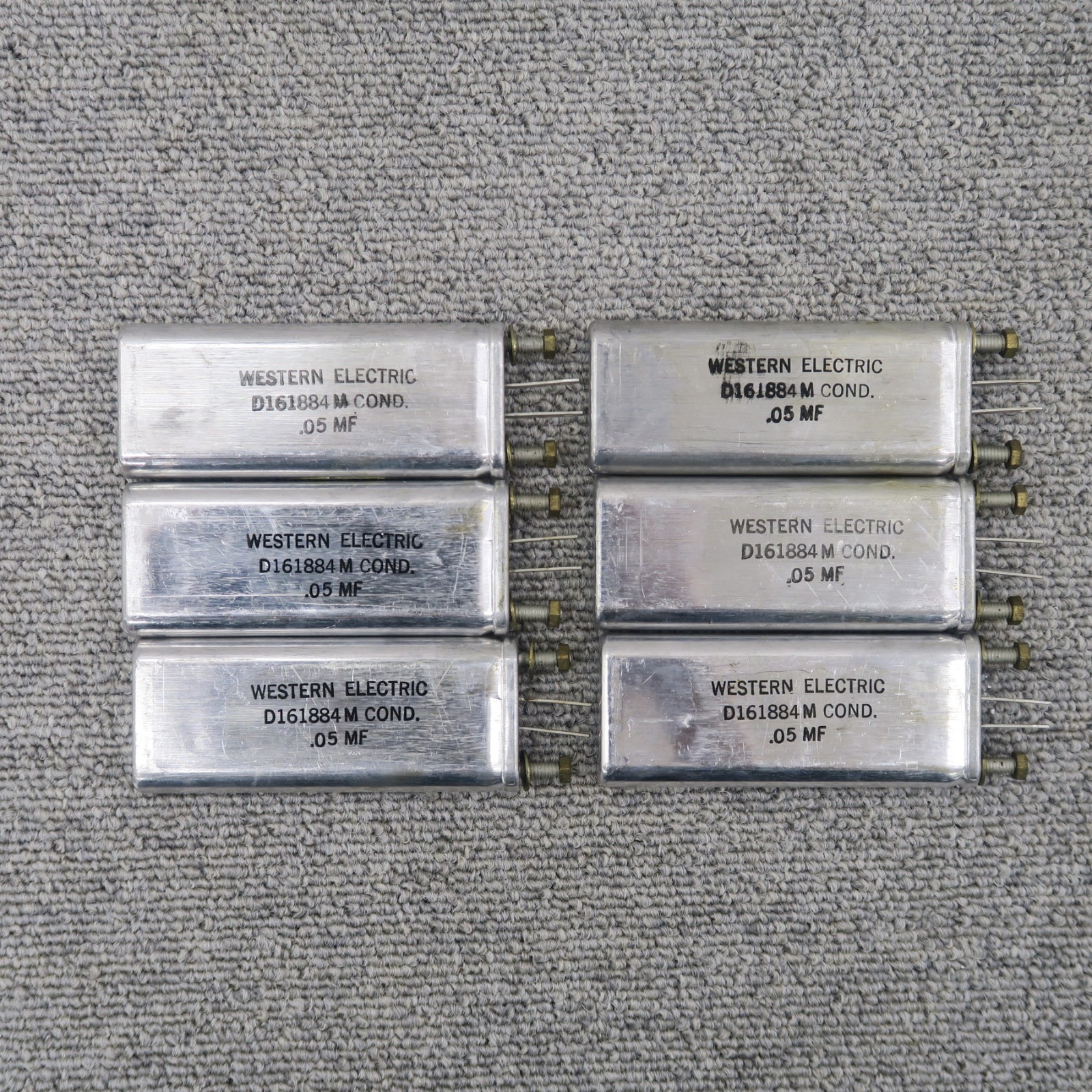Western Electric D161884M Vintage Capacitors 5uF Lot of 6 with Box