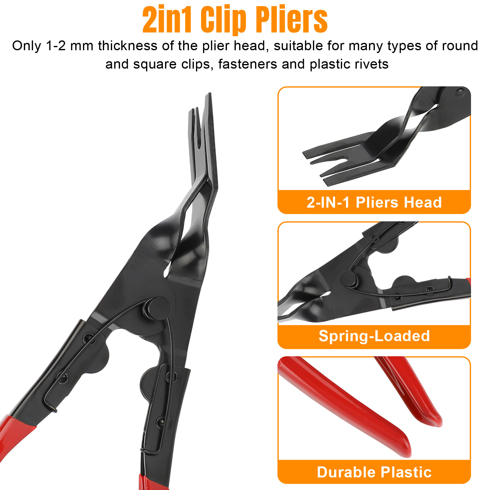 3 Pcs Auto Clip Pliers Set and Fastener Remover Car Trim Rivet Removal Pry Tool