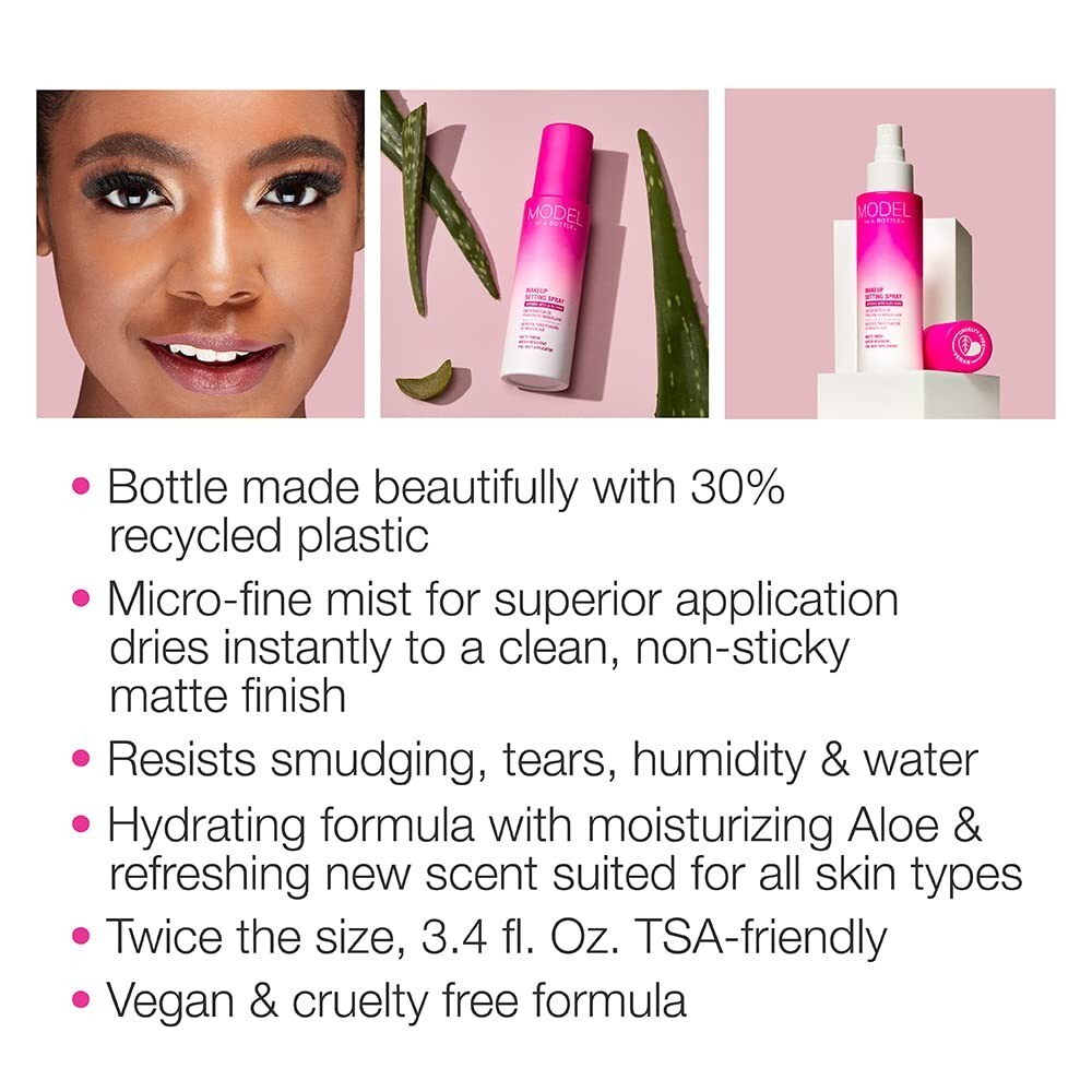Model in a Bottle Makeup Original Setting Spray, Smooth, Matte Finish 3.4 oz