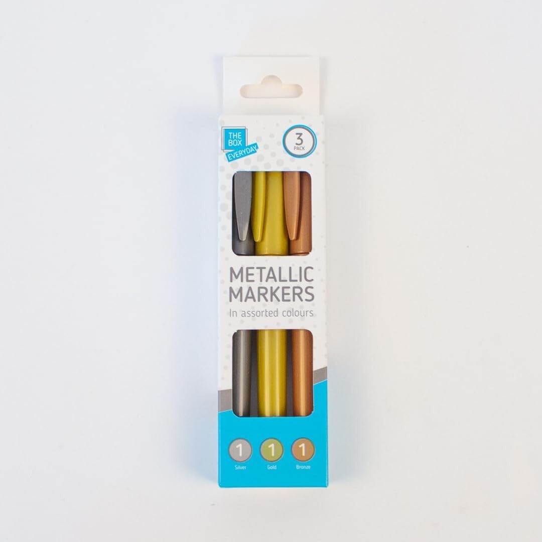 Gold Metallic Marker Pens Gold Silver Bronze Set Of 3